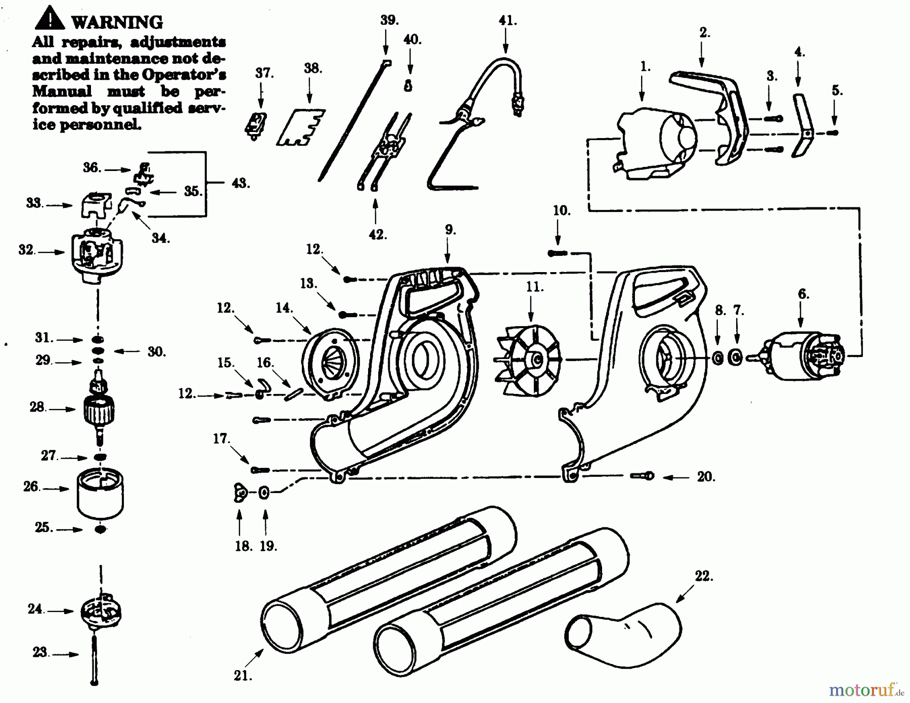 Poulan / Weed Eater Bläser / Sauger / Häcksler / Mulchgeräte PB100-01 - Paramount Electric Blower BLOWER ASSEMBLY