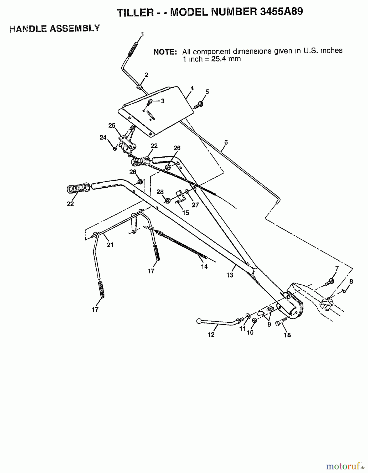 Poulan / Weed Eater Motorhacken / Kultivierer 3455A89 - Poulan / Western Auto Tiller (2007-01) HANDLE