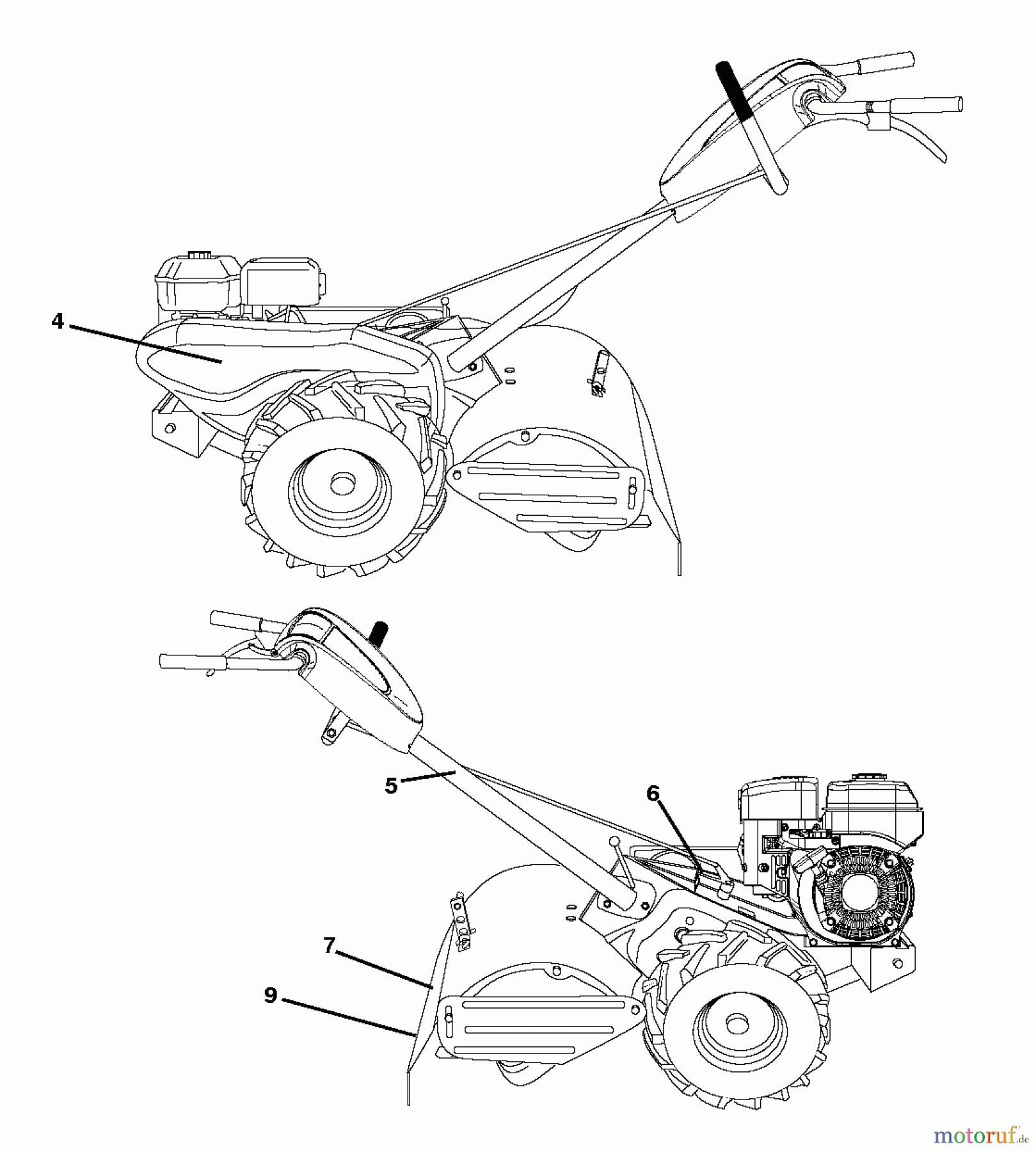 Poulan / Weed Eater Motorhacken / Kultivierer CRT170S (96092003100) - Poulan Pro Rear-Tine Tiller (2011-11) DECALS