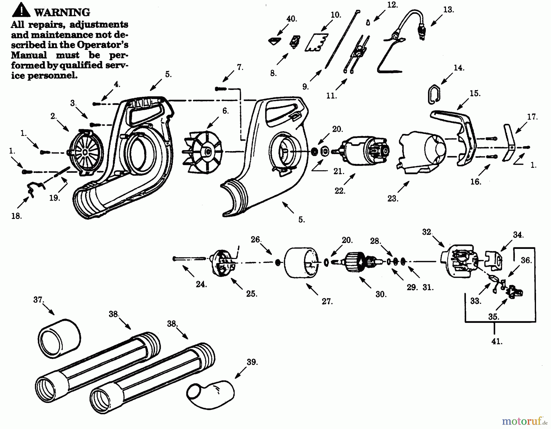 Poulan / Weed Eater Bläser / Sauger / Häcksler / Mulchgeräte PB100C-50 - Paramount Electric Blower BLOWER ASSEMBLY
