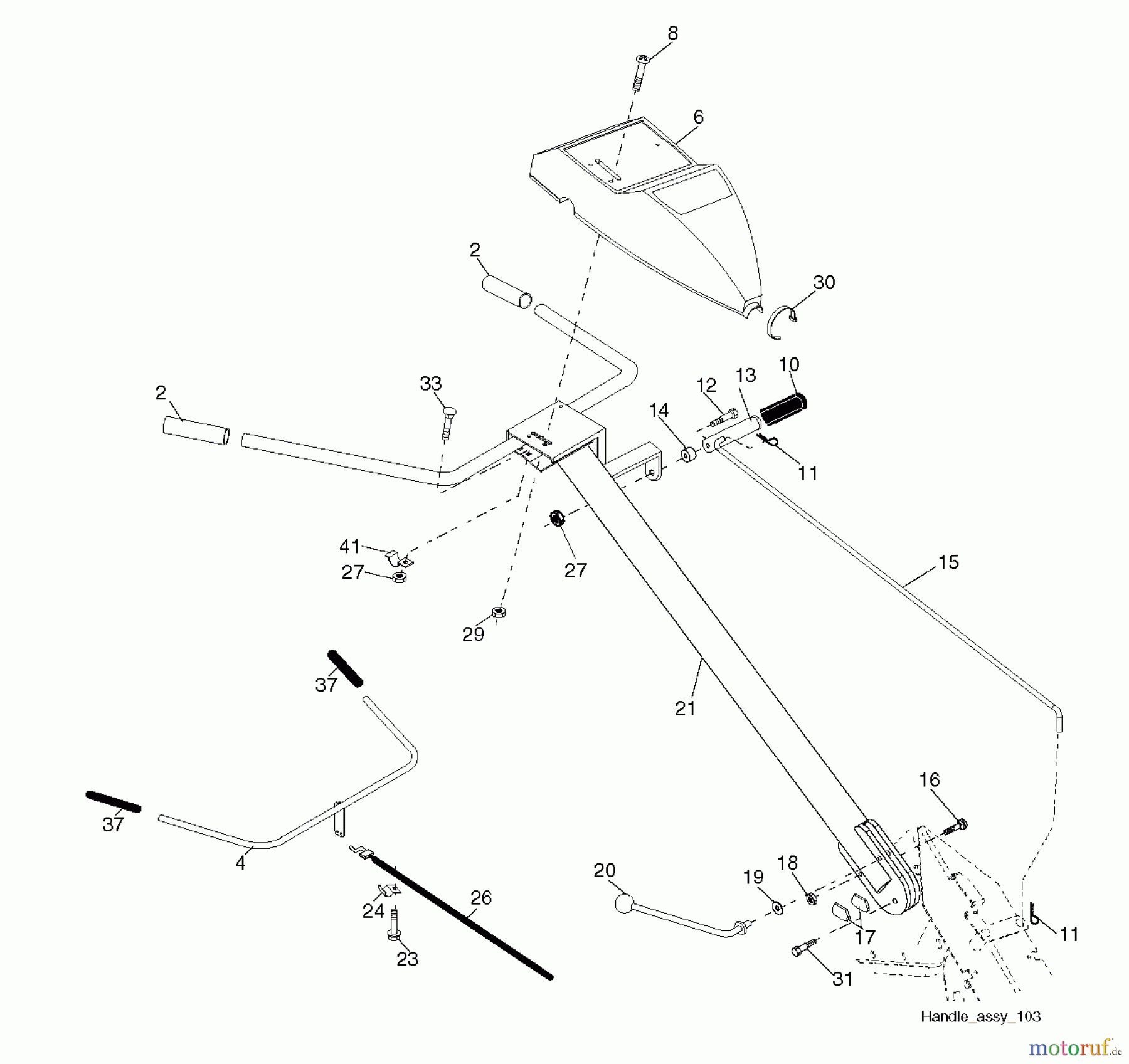 Poulan / Weed Eater Motorhacken / Kultivierer DRT900 (96092002800) - Poulan Pro Rear-Tine Tiller (2012-02) HANDLE