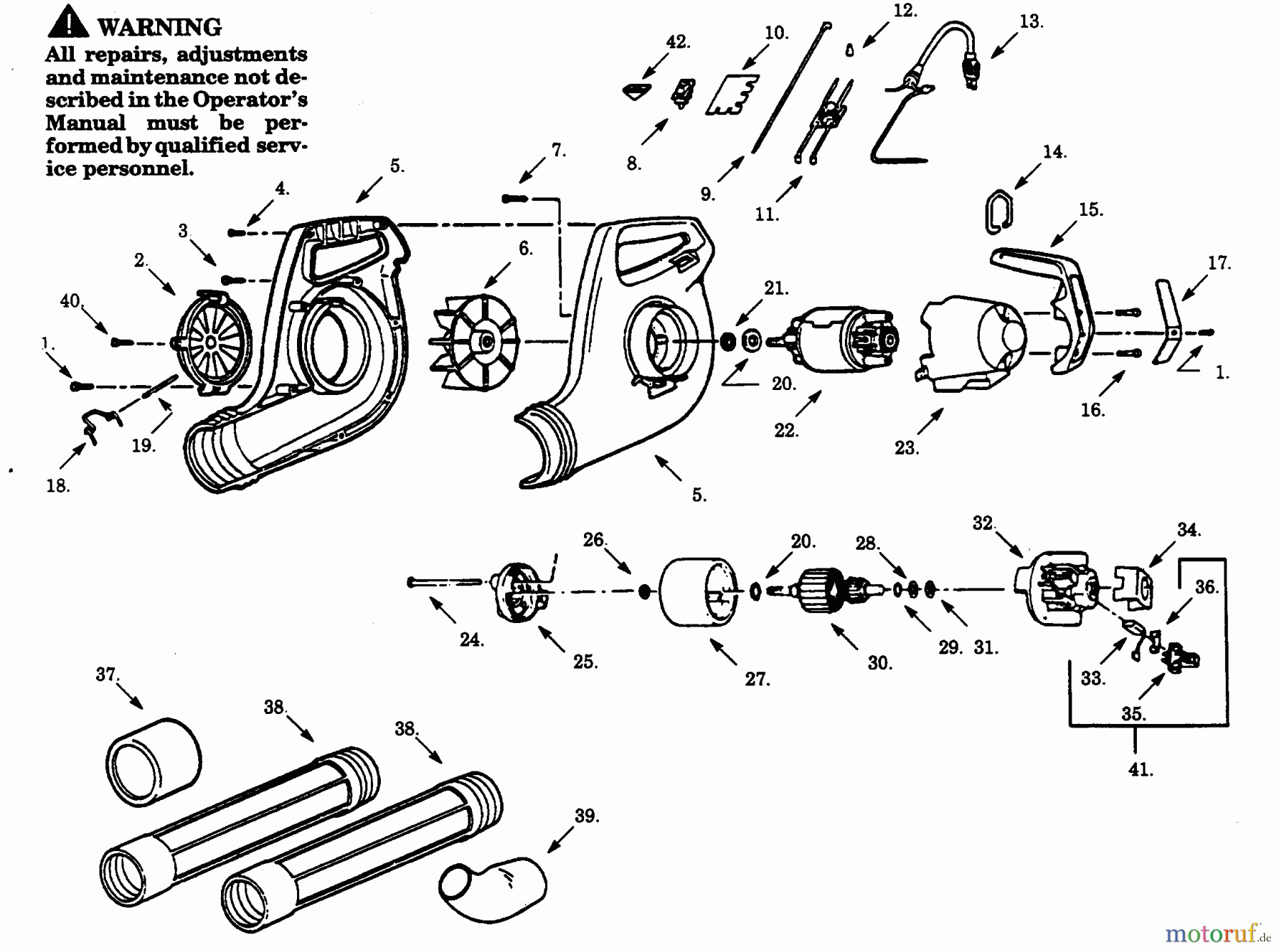  Poulan / Weed Eater Bläser / Sauger / Häcksler / Mulchgeräte PB102C-50 - Paramount Electric Blower BLOWER ASSEMBLY