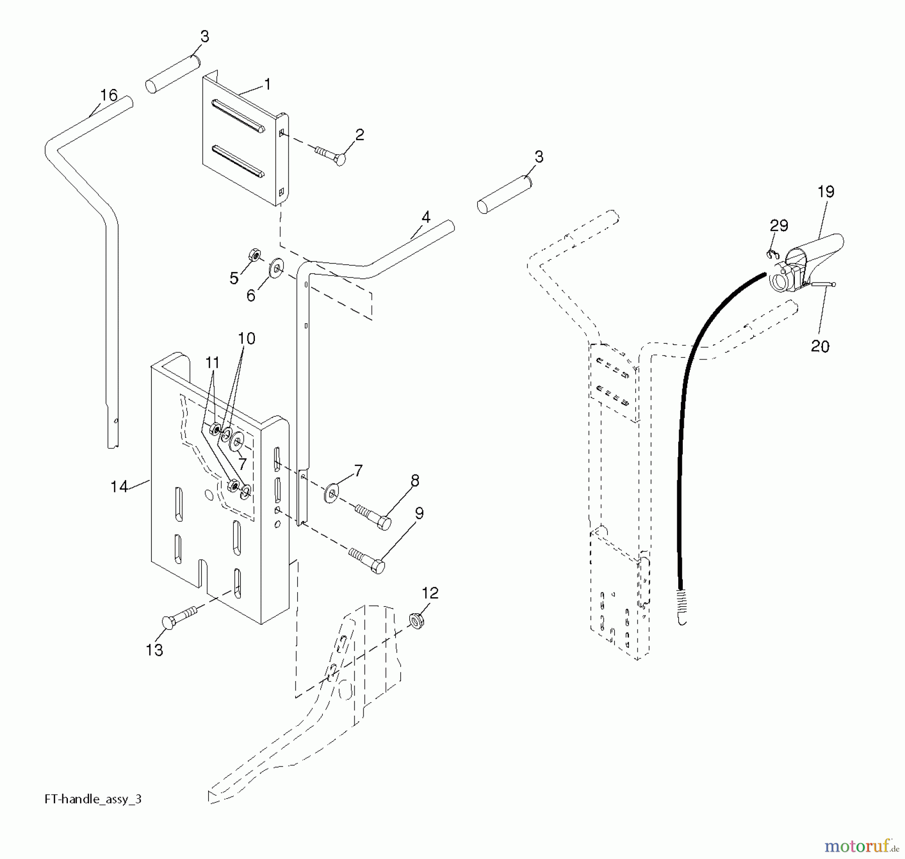 Poulan / Weed Eater Motorhacken / Kultivierer FT900L (96082002400) - Poulan Pro Front-Tine Tiller (2011-04) HANDLE