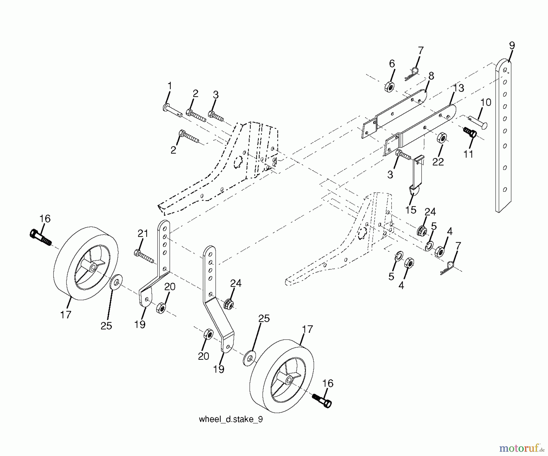 Poulan / Weed Eater Motorhacken / Kultivierer FT900L (96082002400) - Poulan Pro Front-Tine Tiller (2011-02) WHEEL DEPTH STAKE ASSEMBLY
