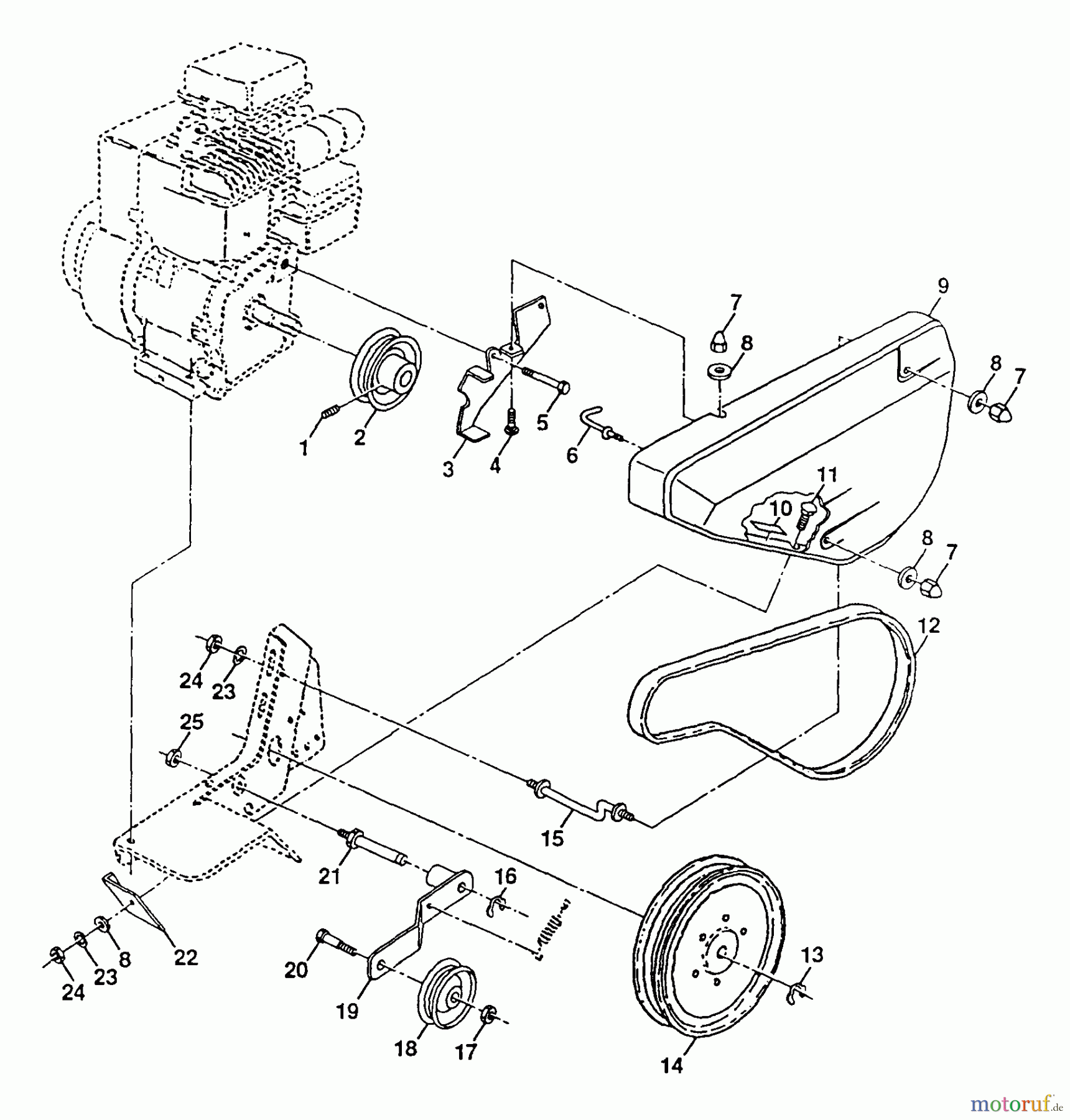 Poulan / Weed Eater Motorhacken / Kultivierer PPFT35 - Poulan Pro Front-Tine Tiller Belt Guard and Pulley Assembly