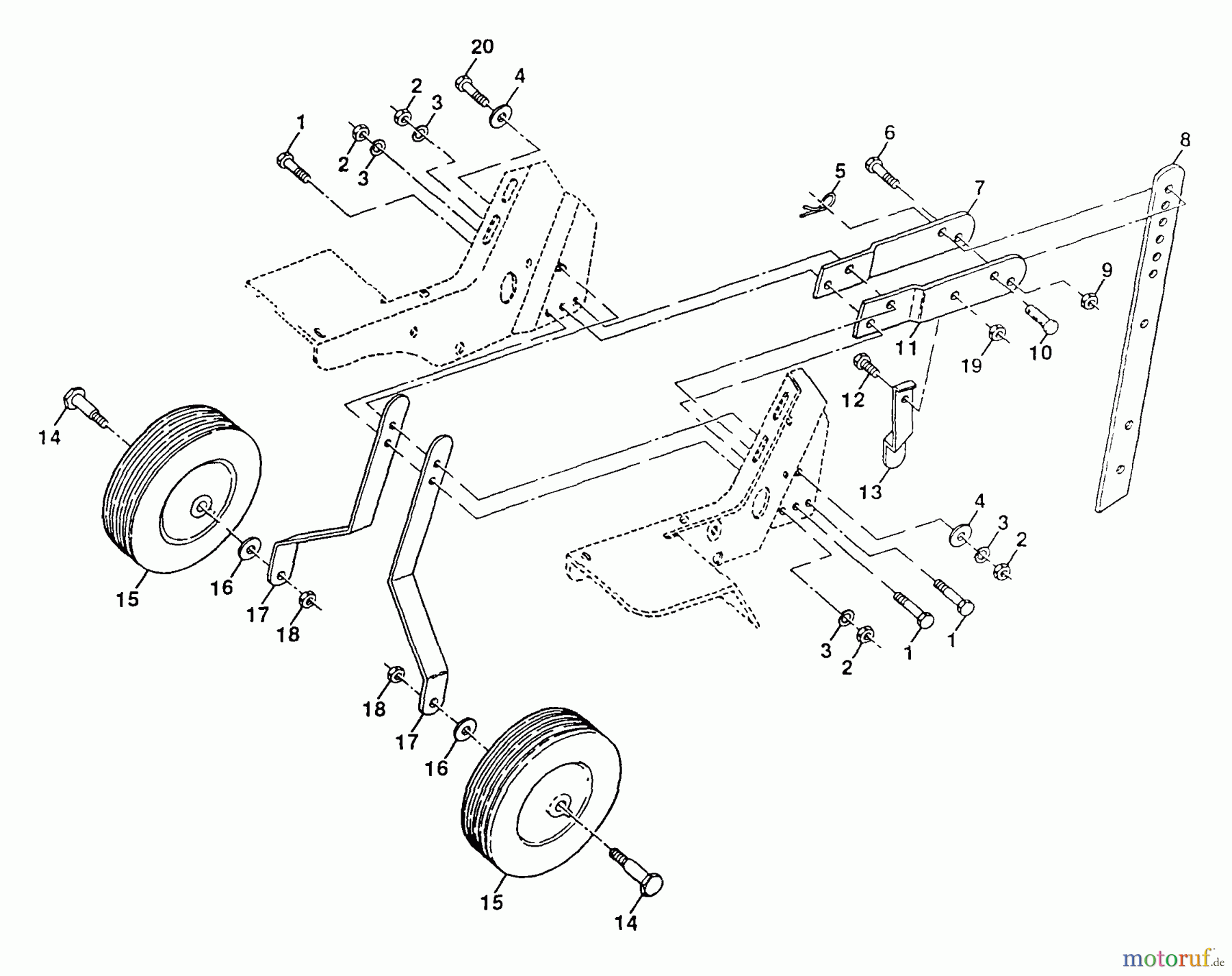 Poulan / Weed Eater Motorhacken / Kultivierer PPFT35A - Poulan Pro Front-Tine Tiller Wheel and Depth Stake Assembly
