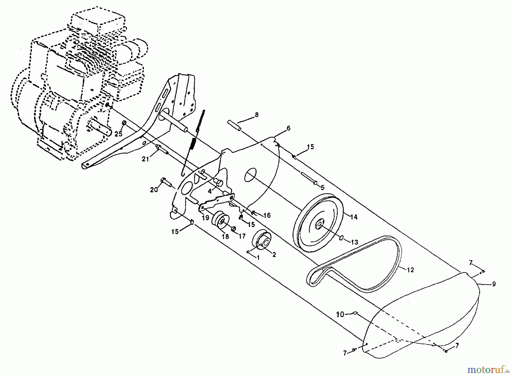 Poulan / Weed Eater Motorhacken / Kultivierer PPFT35C - Poulan Pro Front-Tine Tiller Belt Guard And Pulley Assembly