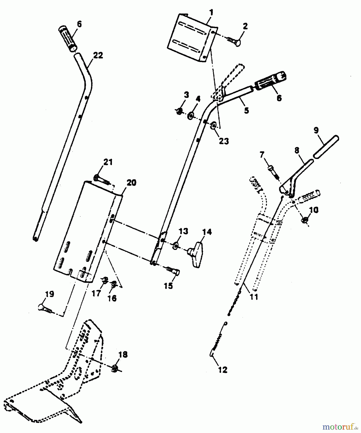 Poulan / Weed Eater Motorhacken / Kultivierer PPFT3C - Poulan Pro Front-Tine Tiller HANDLE ASSEMBLY