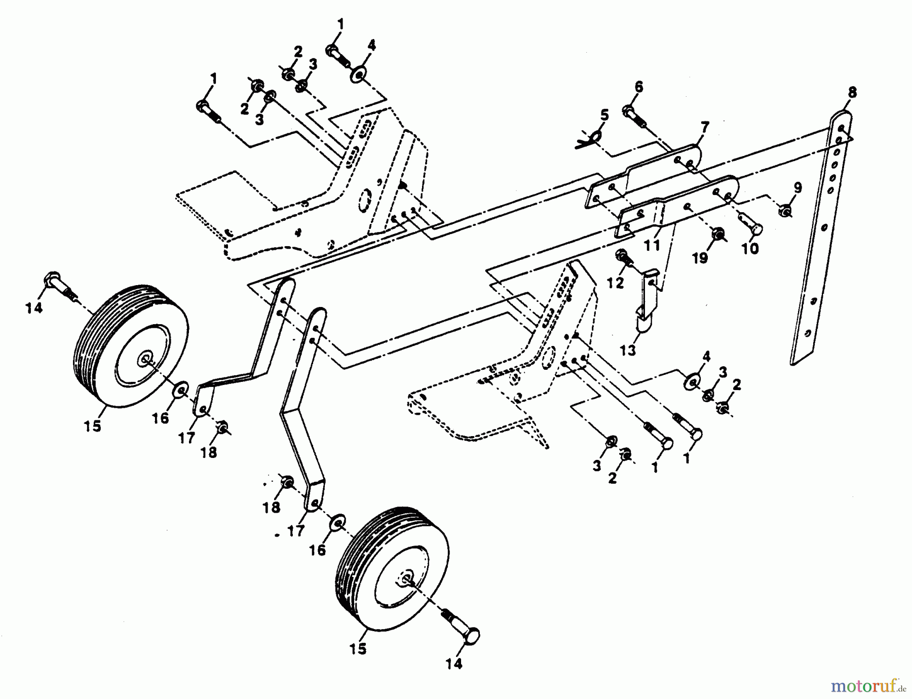 Poulan / Weed Eater Motorhacken / Kultivierer PPFT3C - Poulan Pro Front-Tine Tiller WHEEL AND DEPTH STAKE ASSEMBLY