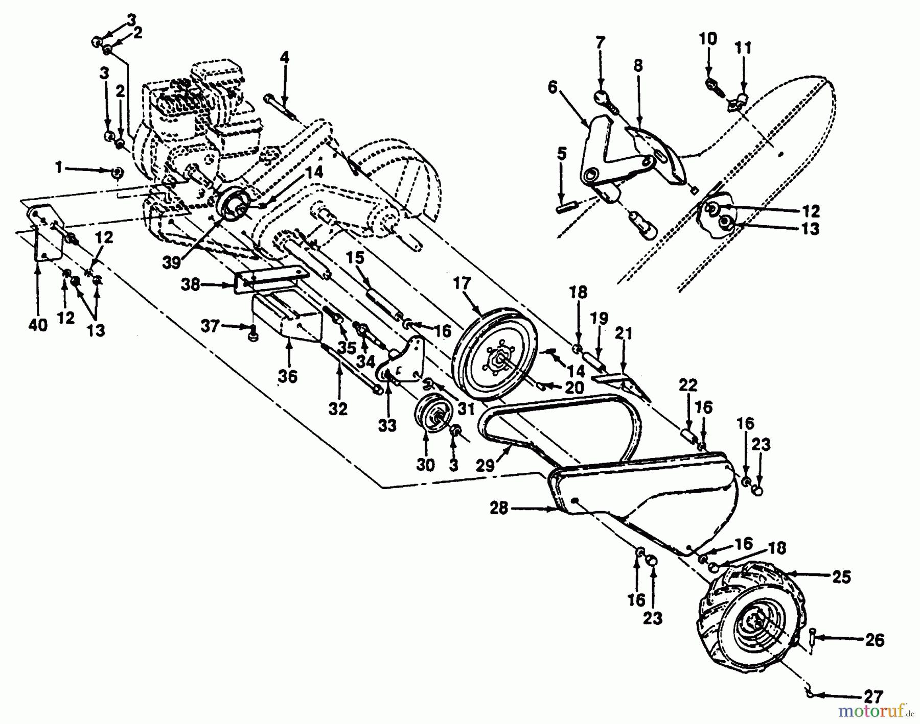 Poulan / Weed Eater Motorhacken / Kultivierer PPRT5 - Poulan Pro Rear-Tine Tiller MAINFRAME, LEFT SIDE