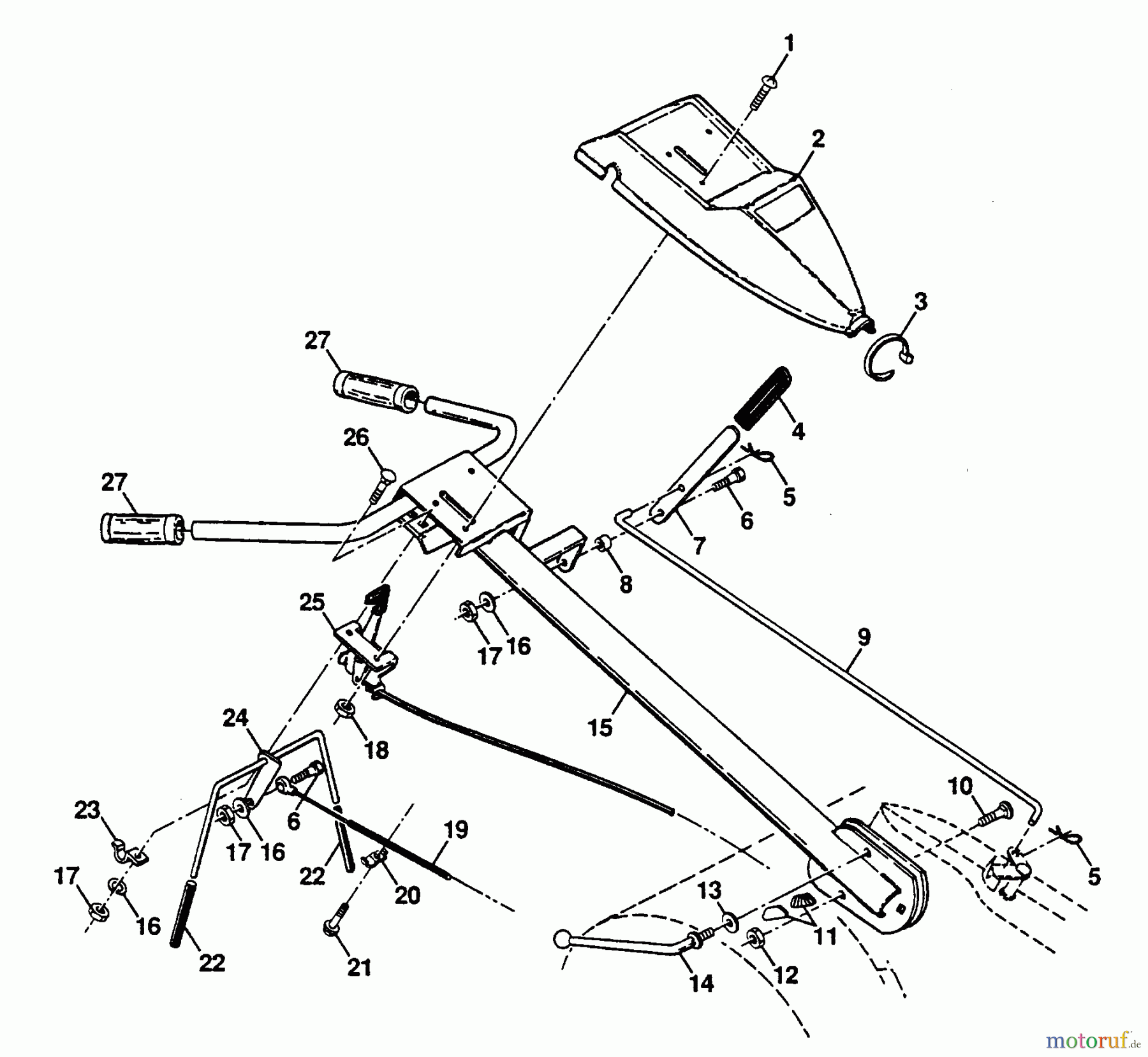 Poulan / Weed Eater Motorhacken / Kultivierer PPRT5KA - Poulan Pro Rear-Tine Tiller HANDLE ASSEMBLY