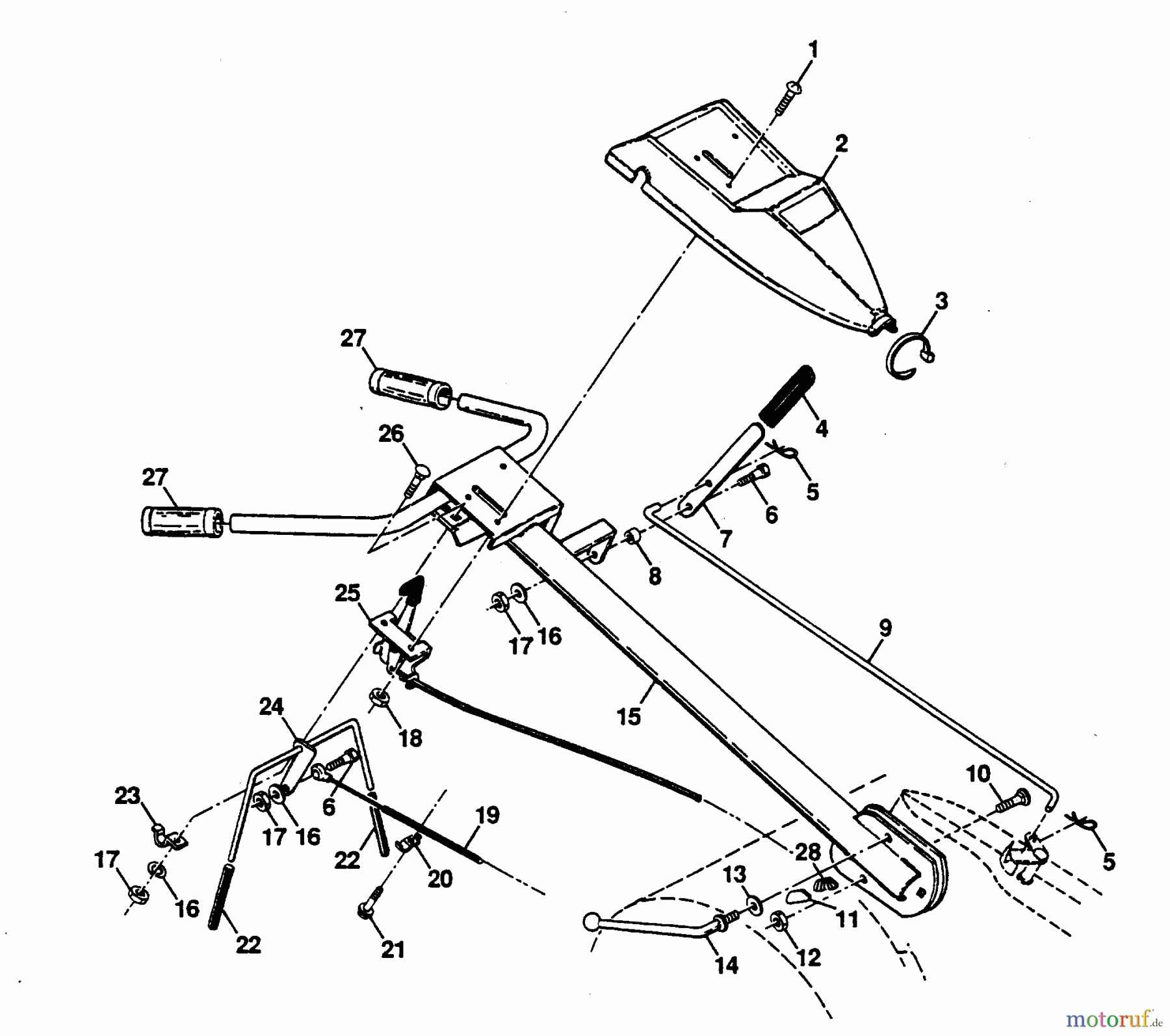 Poulan / Weed Eater Motorhacken / Kultivierer PPRT8KA - Poulan Pro Rear-Tine Tiller HANDLE ASSEMBLY