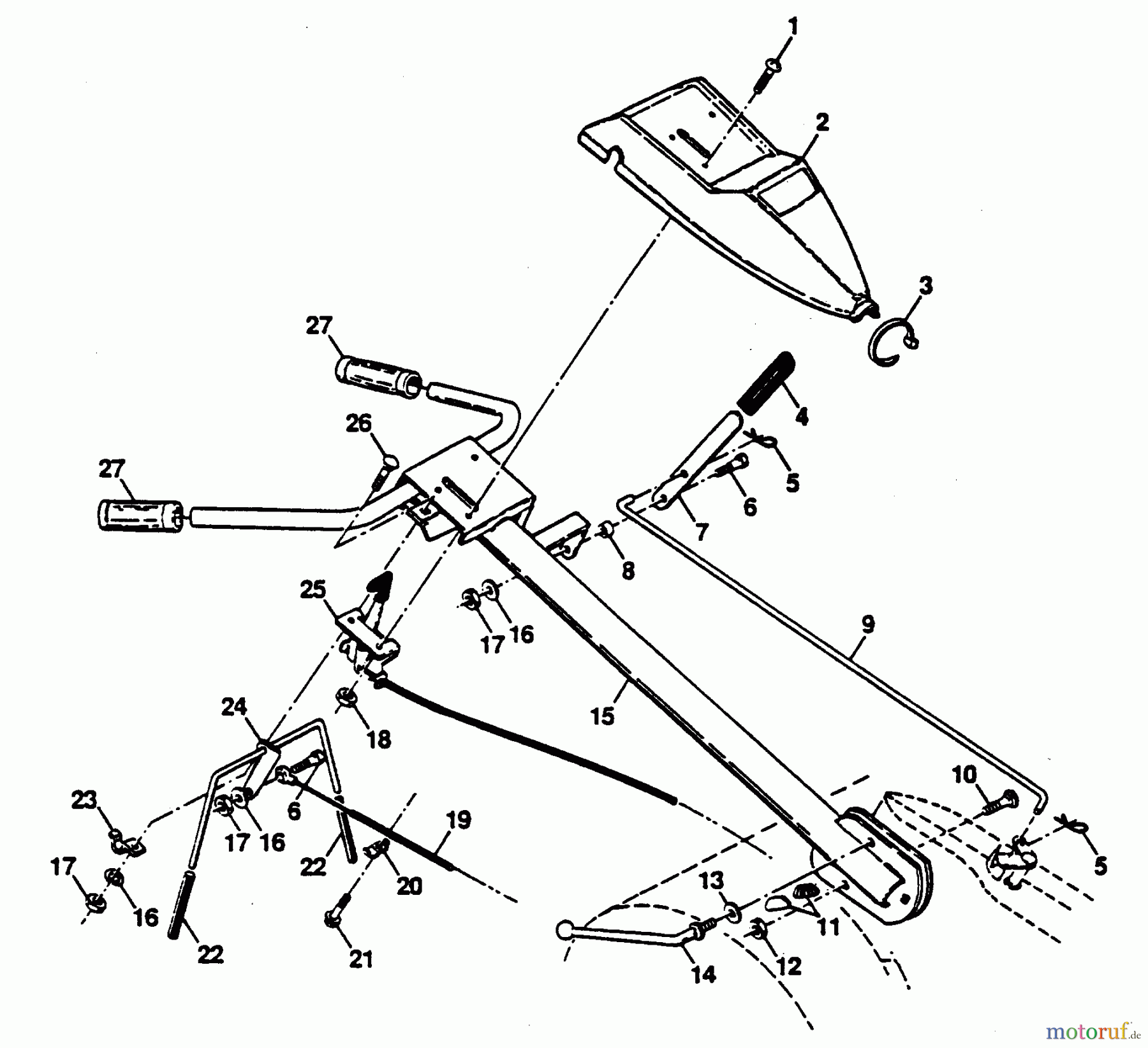 Poulan / Weed Eater Motorhacken / Kultivierer PPRTJA - Poulan Pro Rear-Tine Tiller HANDLE ASSEMBLY