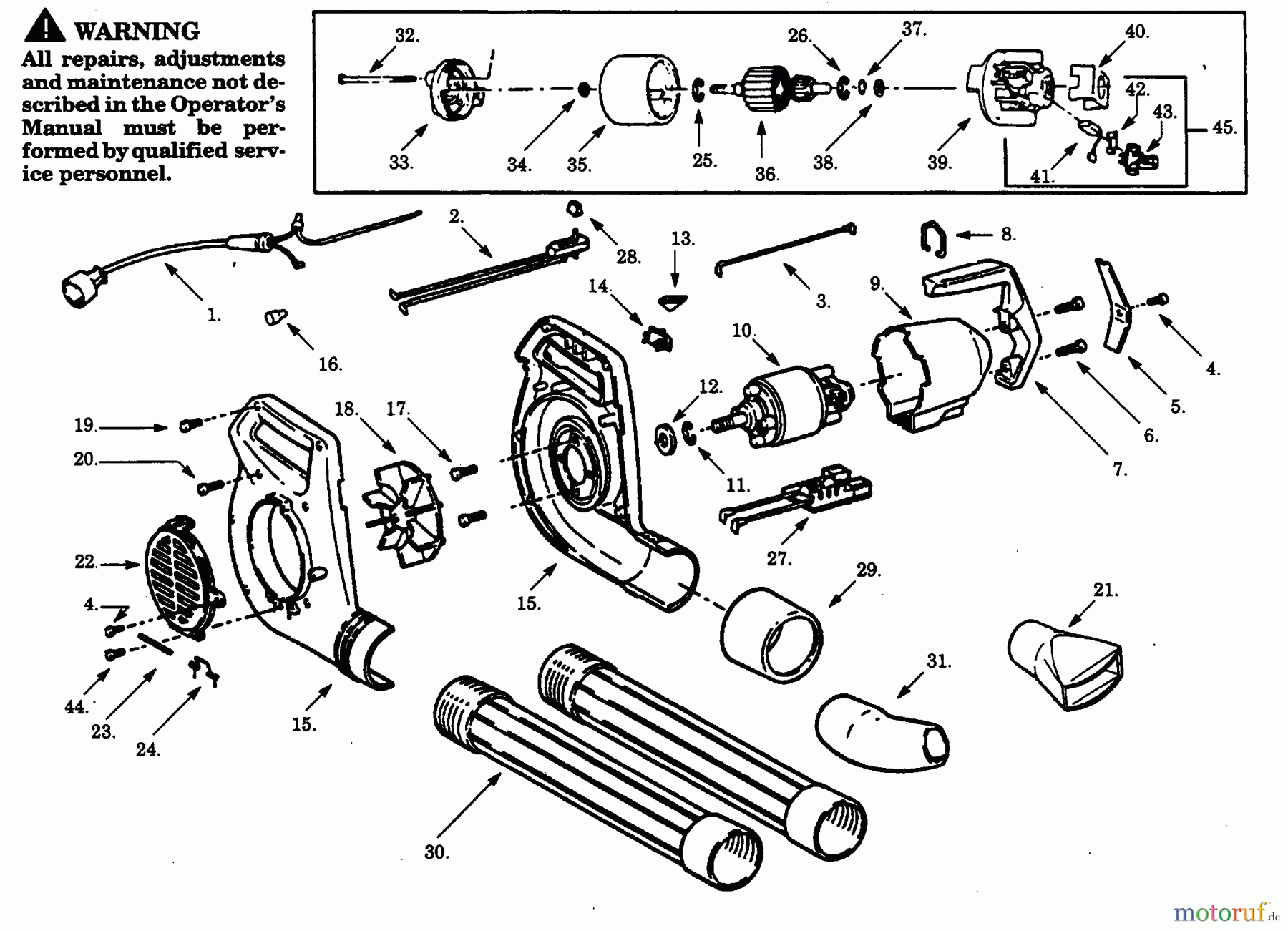 Poulan / Weed Eater Bläser / Sauger / Häcksler / Mulchgeräte PB202C-50 - Paramount Electric Blower BLOWER ASSEMBLY