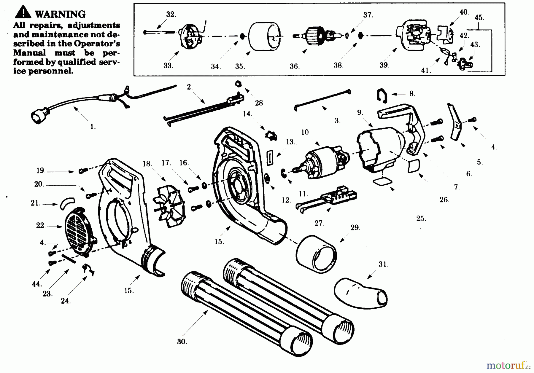 Poulan / Weed Eater Bläser / Sauger / Häcksler / Mulchgeräte PB250-00 - Paramount Electric Blower BLOWER ASSEMBLY