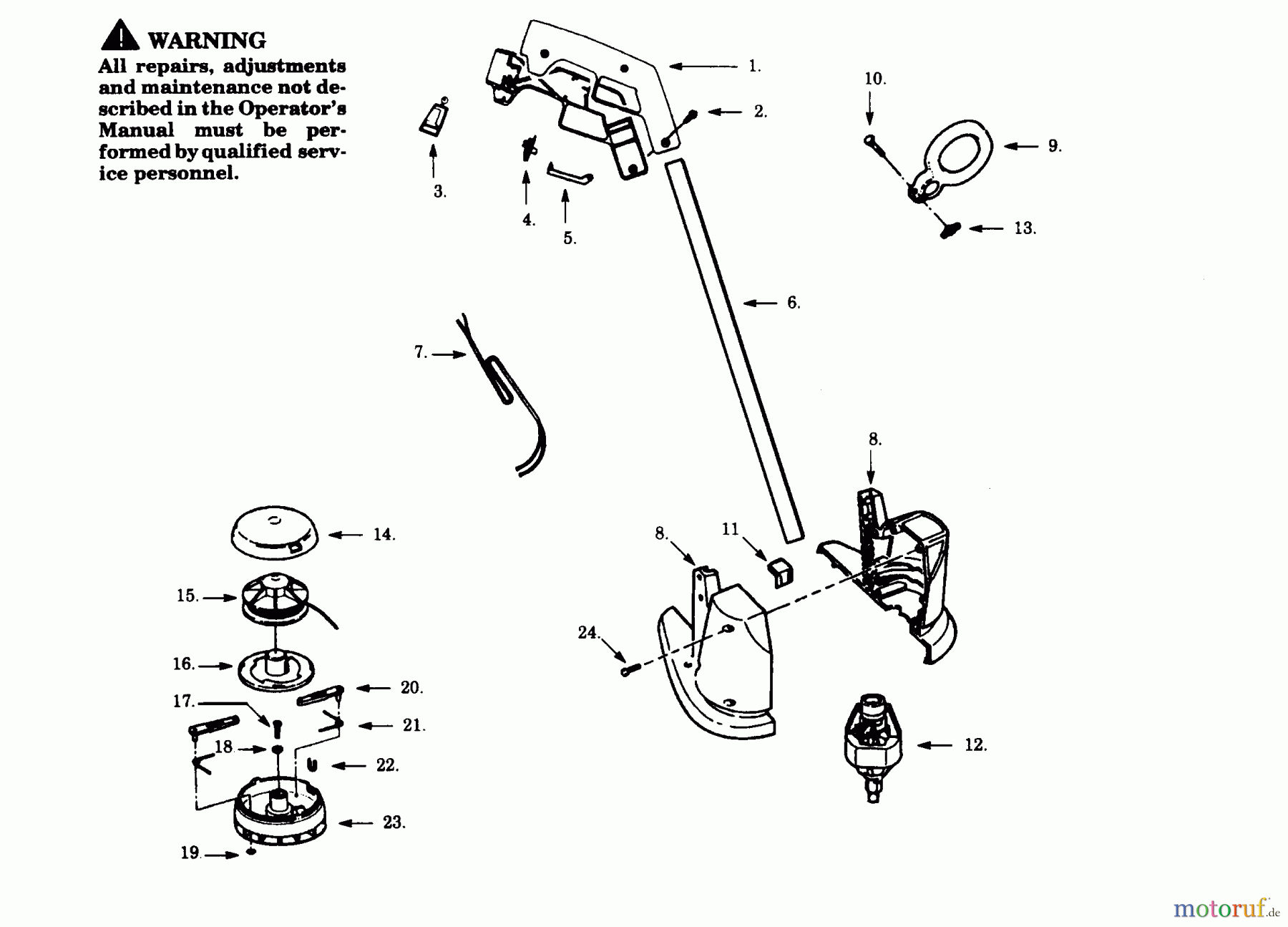 Poulan / Weed Eater Motorsensen, Trimmer 100 - Weed Eater Electric Trimmer TRIMMER ASSEMBLY
