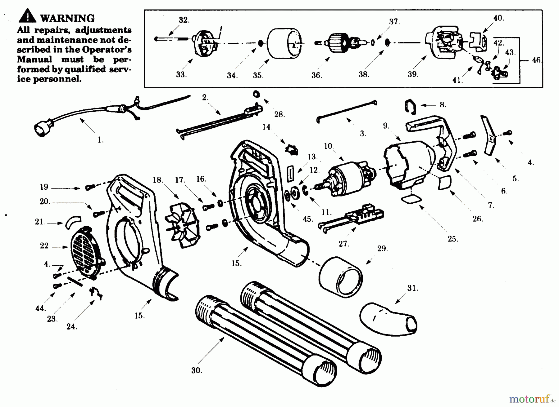 Poulan / Weed Eater Bläser / Sauger / Häcksler / Mulchgeräte PB250-01 - Paramount Electric Blower BLOWER ASSEMBLY
