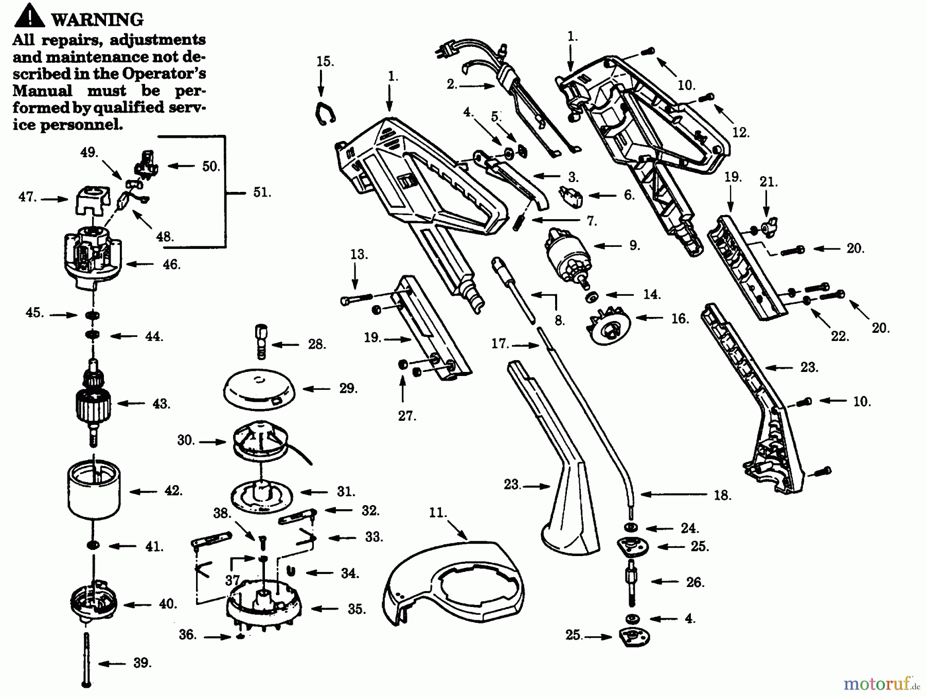Poulan / Weed Eater Motorsensen, Trimmer 1002C - Paramount Electric Trimmer TRIMMER/BRUSHCUTTER ASSEMBLY