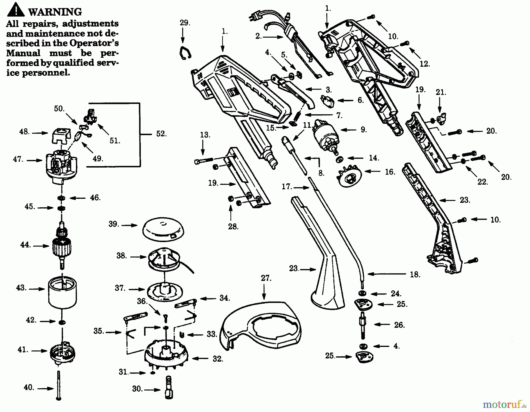 Poulan / Weed Eater Motorsensen, Trimmer 1202C - Paramount Electric Trimmer TRIMMER ASSEMBLY