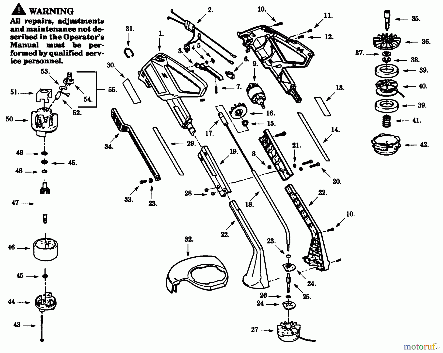  Poulan / Weed Eater Motorsensen, Trimmer 1400 - Weed Eater Electric Trimmer TRIMMER/BRUSHCUTTER ASSEMBLY