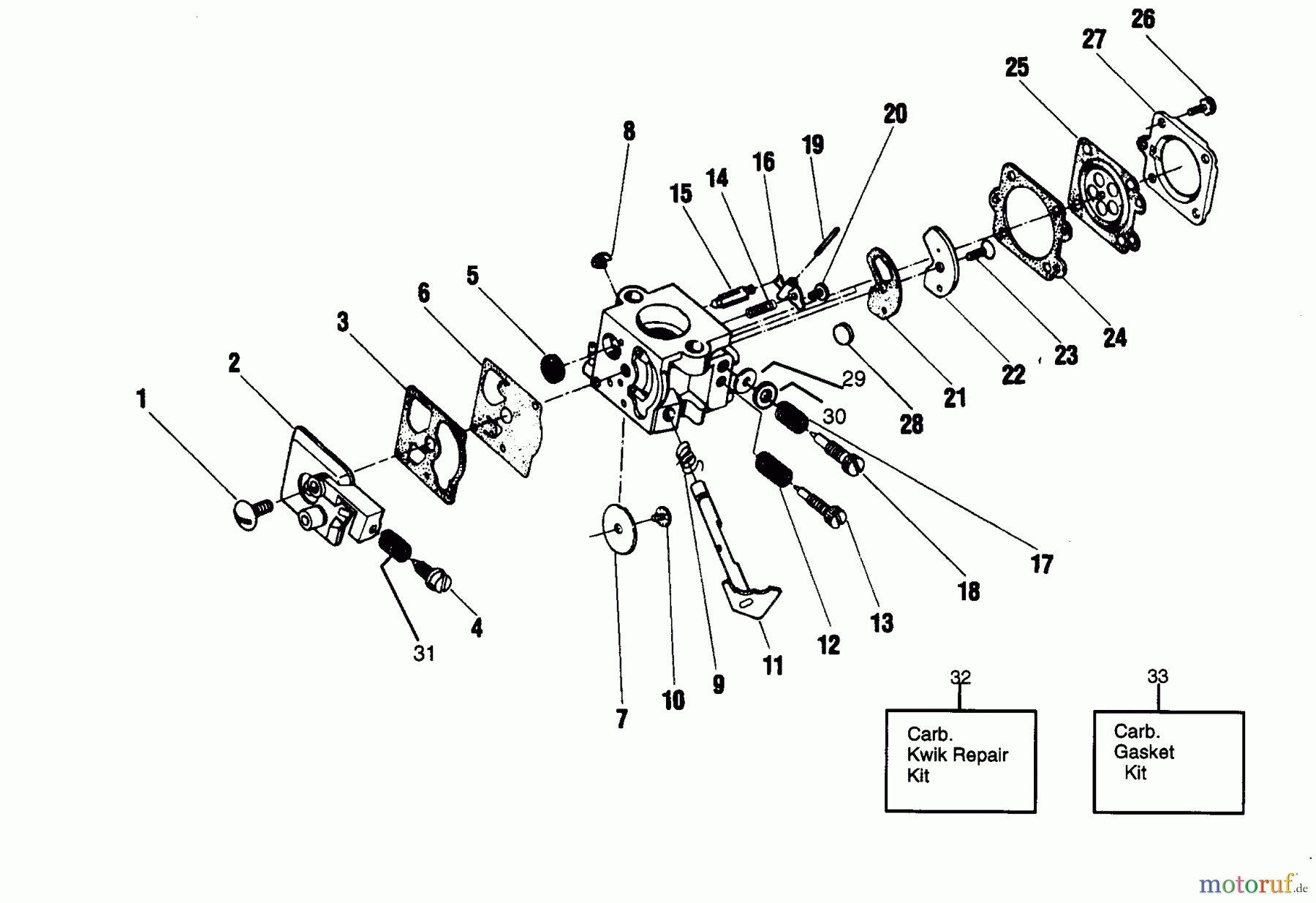  Poulan / Weed Eater Motorsensen, Trimmer 1400T - Weed Eater String Trimmer CARBURETORS WA-149,WT63,WA-198 BREAKDOWN
