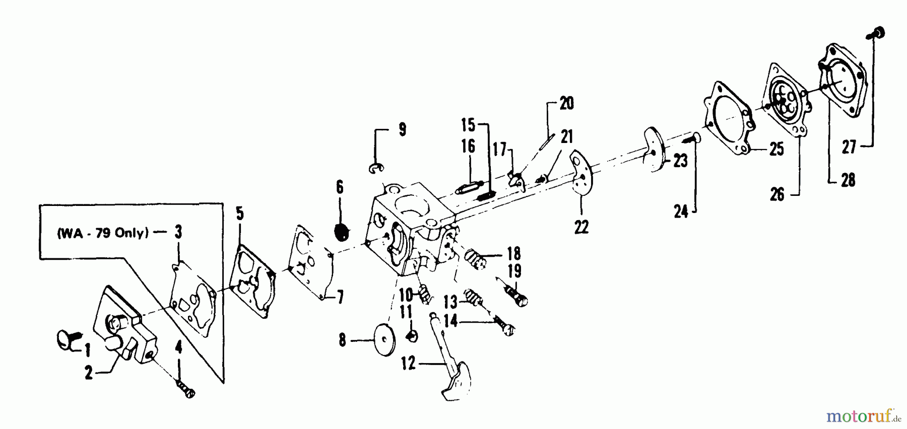 Poulan / Weed Eater Motorsensen, Trimmer 1500 - Weed Eater String Trimmer Carburetor Assembly PN 35183 & 35148