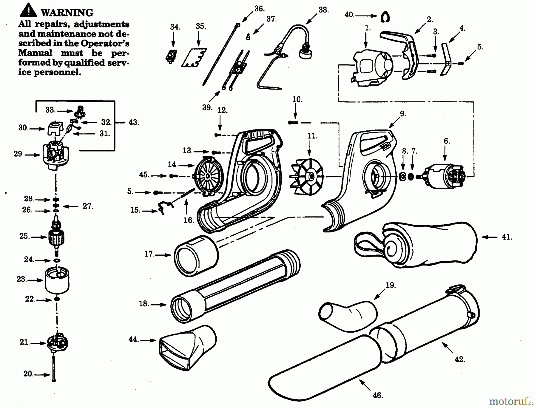 Poulan / Weed Eater Bläser / Sauger / Häcksler / Mulchgeräte PB300C-50 - Paramount Electric Blower BLOWER ASSEMBLY