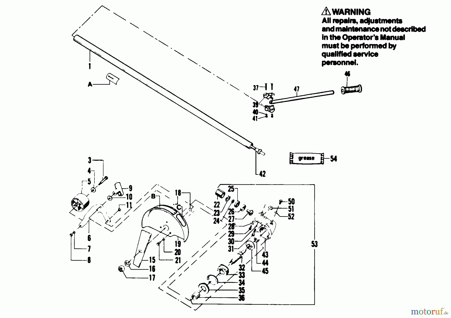 Poulan / Weed Eater Motorsensen, Trimmer 1720 - Weed Eater String Trimmer DRIVE SHAFT, GEAR HOUSING, & HANDLEBAR