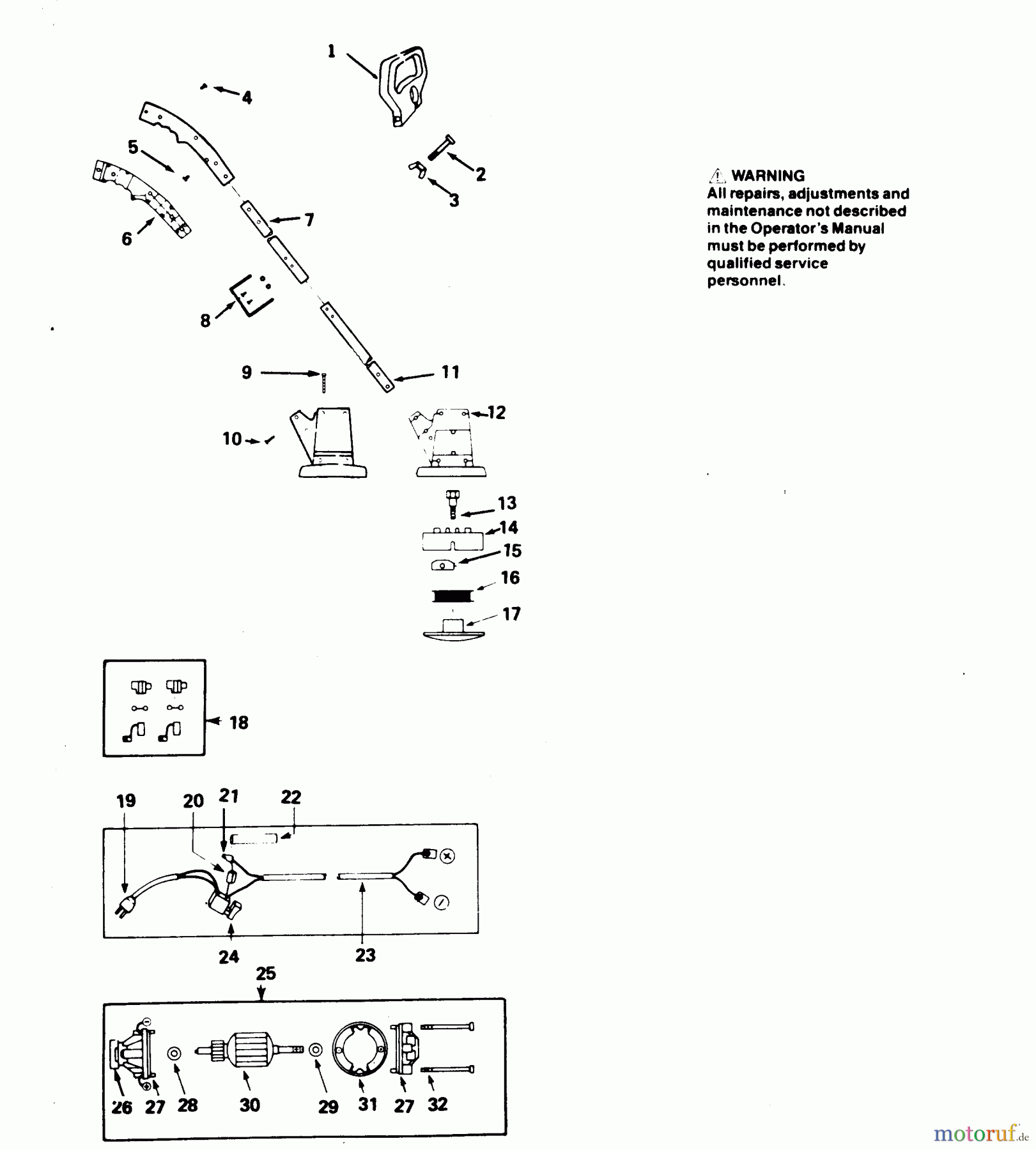Poulan / Weed Eater Motorsensen, Trimmer 500-E - Weed Eater Electric Trimmer TRIMMER ASSEMBLY