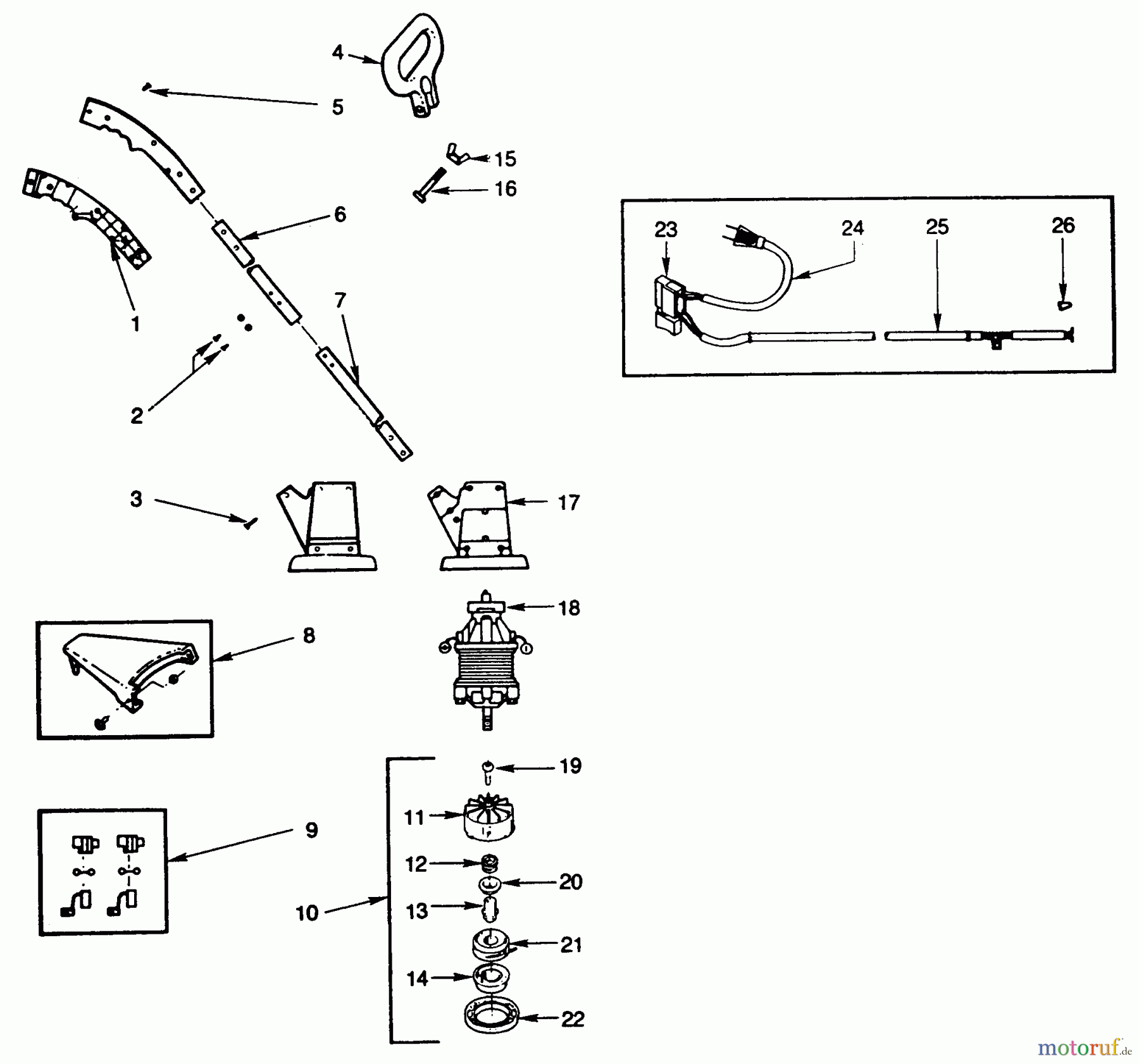 Poulan / Weed Eater Motorsensen, Trimmer 509 (Type 2) - Weed Eater Electric Trimmer Electric Trimmer Assembly Type 2