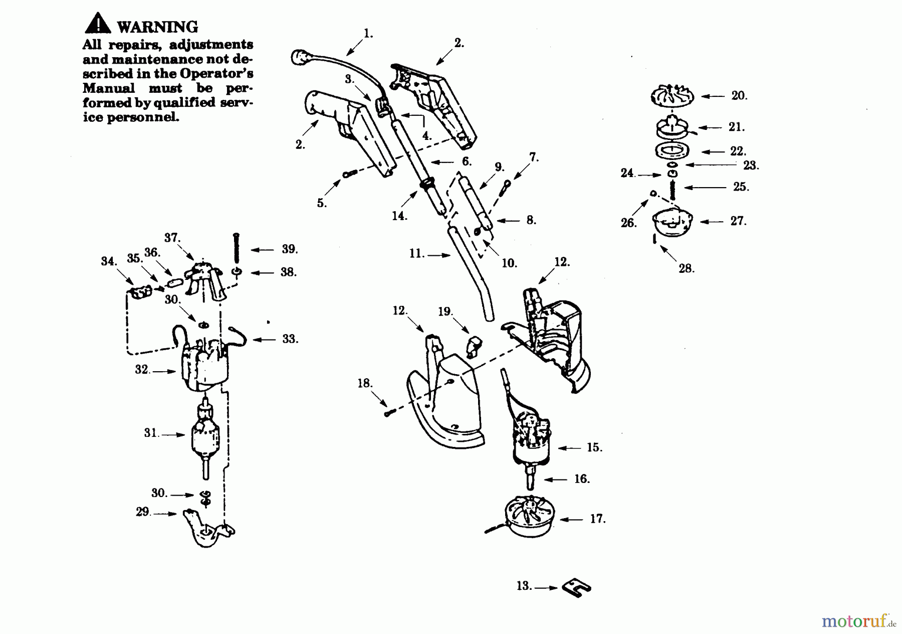Poulan / Weed Eater Motorsensen, Trimmer 5201 - Paramount Electric Trimmer TRIMMER ASSEMBLY