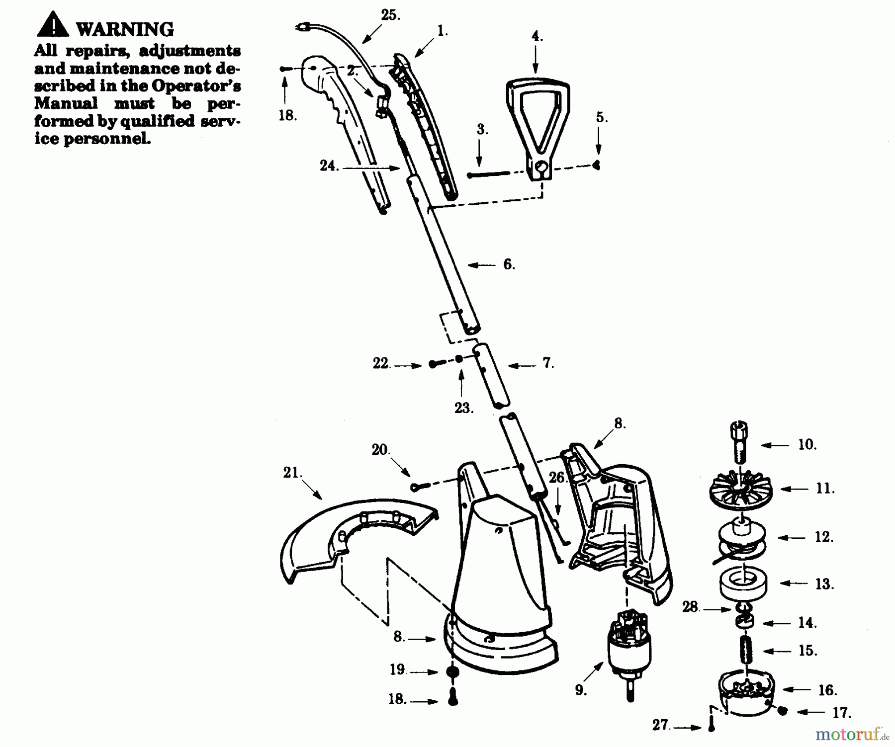 Poulan / Weed Eater Motorsensen, Trimmer 5404 - Paramount Electric Trimmer TRIMMER ASSEMBLY