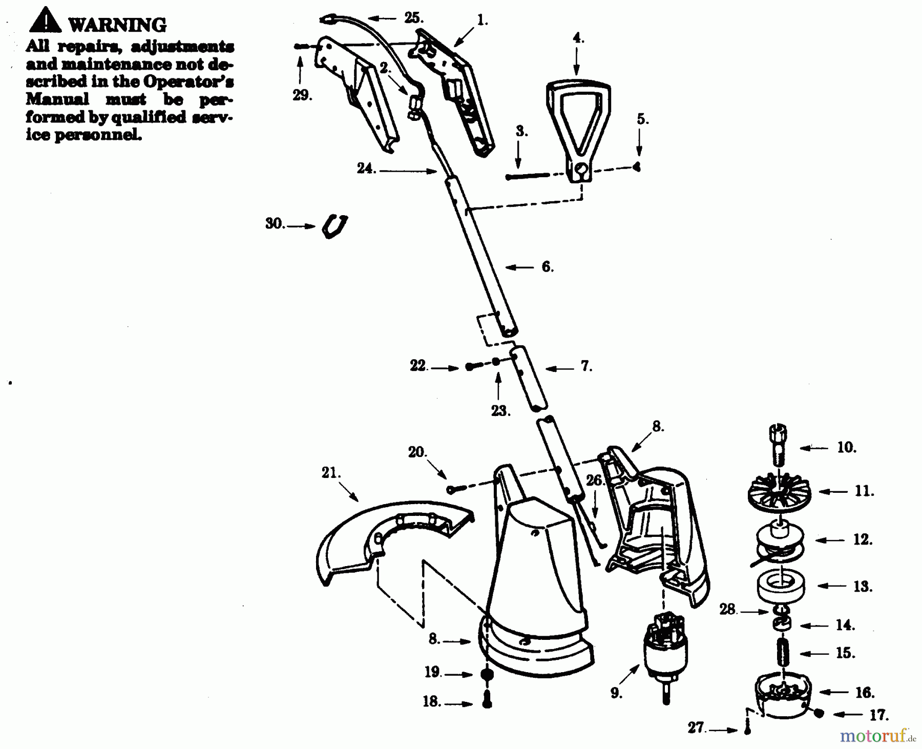 Poulan / Weed Eater Motorsensen, Trimmer 5404-01 - Paramount Electric Trimmer TRIMMER ASSEMBLY