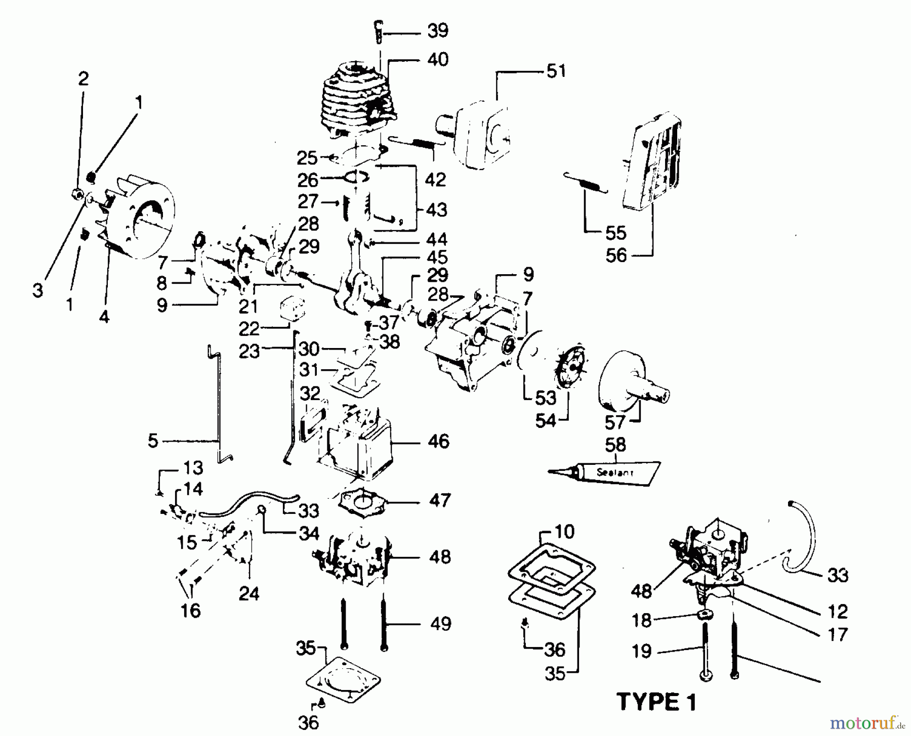  Poulan / Weed Eater Motorsensen, Trimmer 5000 - Weed Eater String Trimmer ENGINE BLOCK