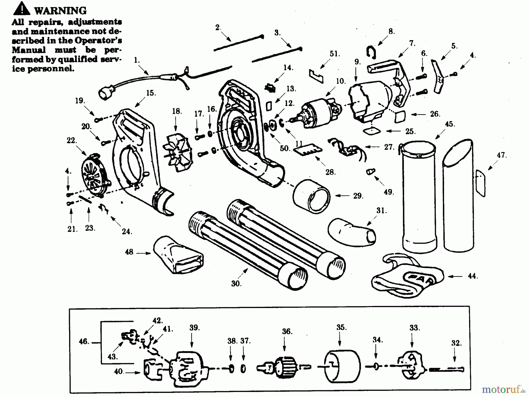 Poulan / Weed Eater Bläser / Sauger / Häcksler / Mulchgeräte PB350-01 - Paramount Electric Blower BLOWER ASSEMBLY