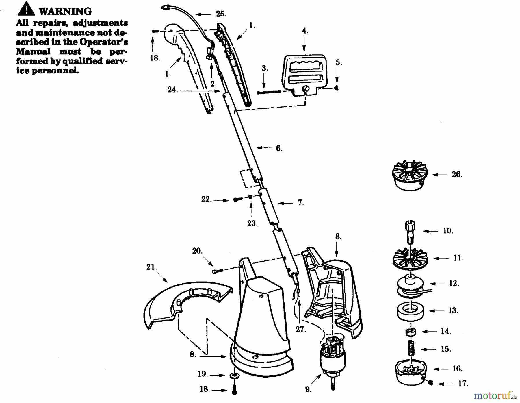 Poulan / Weed Eater Motorsensen, Trimmer 5503 - Paramount Electric Trimmer TRIMMER ASSEMBLY
