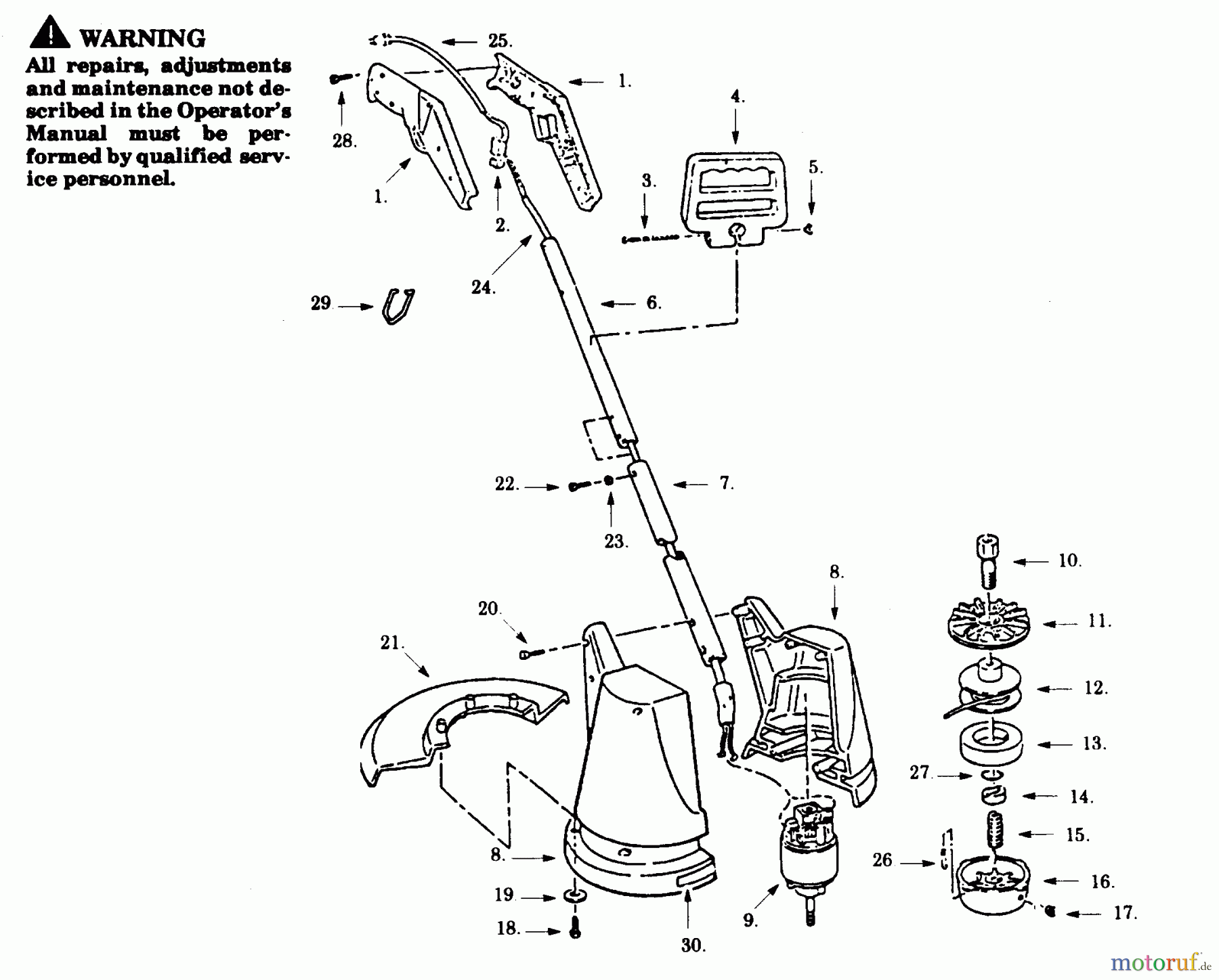 Poulan / Weed Eater Motorsensen, Trimmer 5503-01 - Paramount Electric Trimmer TRIMMER ASSEMBLY