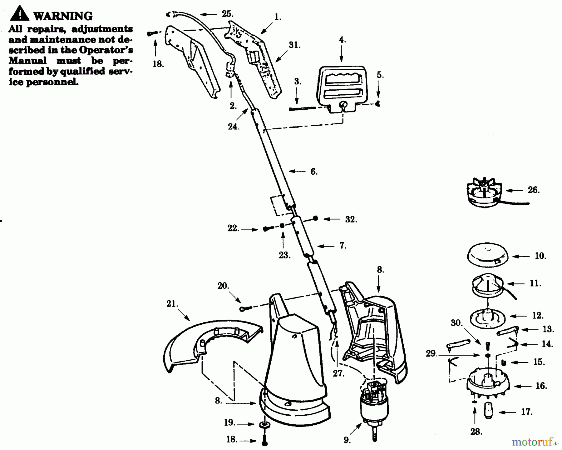 Poulan / Weed Eater Motorsensen, Trimmer 5503-02 - Paramount Electric Trimmer TRIMMER ASSEMBLY