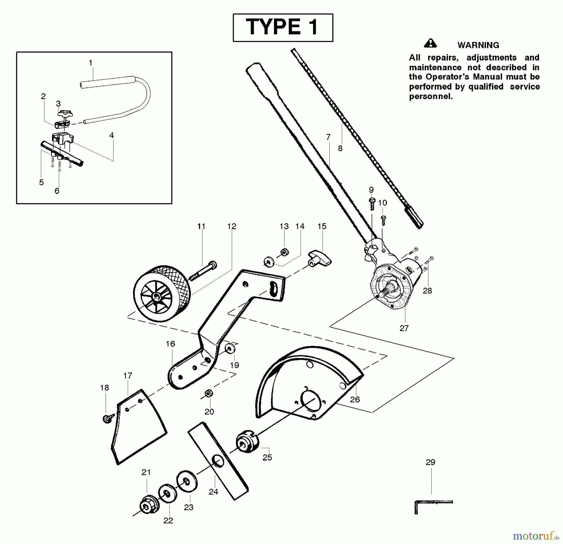 Poulan / Weed Eater Zubehör PPB1000E (Type 1) - Poulan Pro Edger Attachment Edger Attachment Assembly Type 1