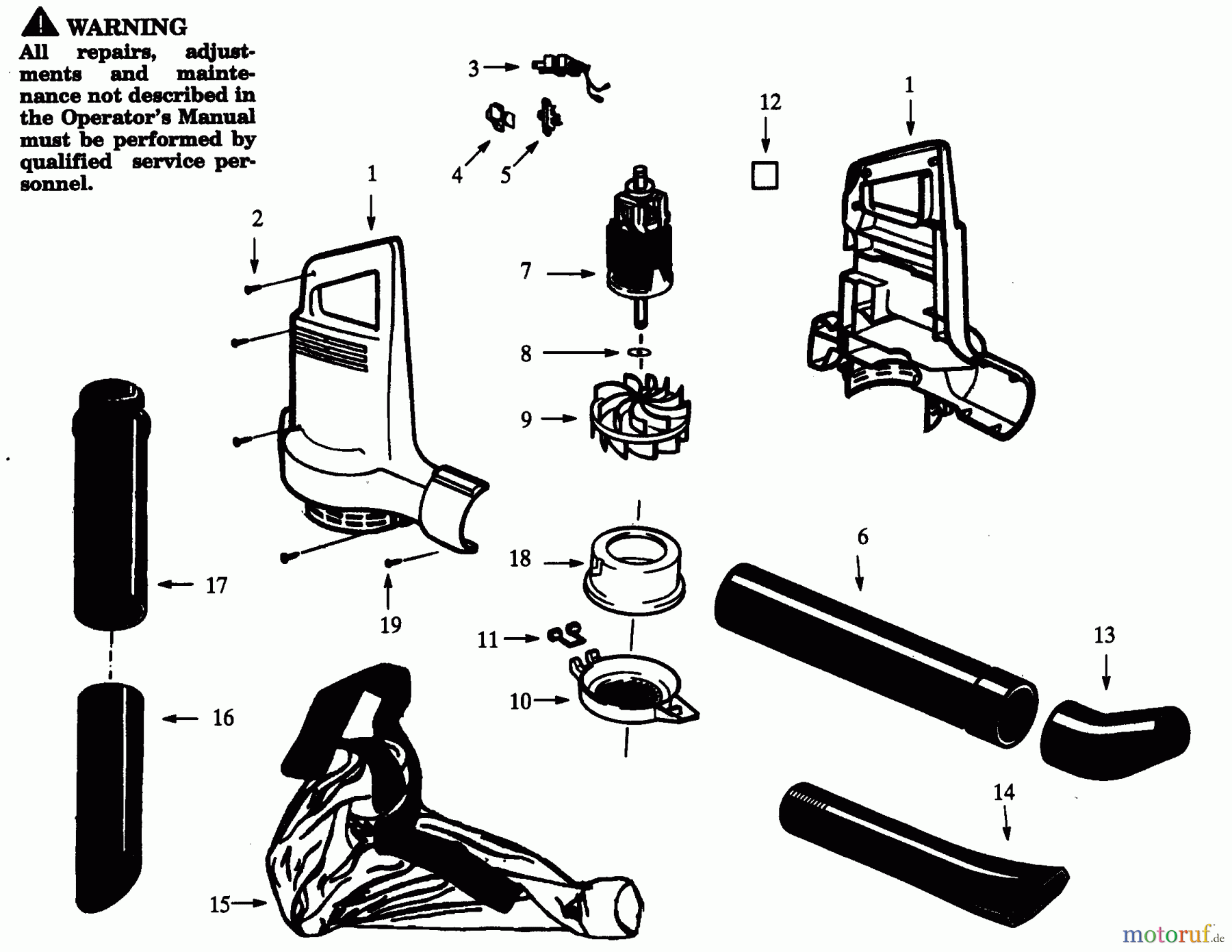 Poulan / Weed Eater Bläser / Sauger / Häcksler / Mulchgeräte PB400 - Paramount Electric Blower BLOWER ASSEMBLY