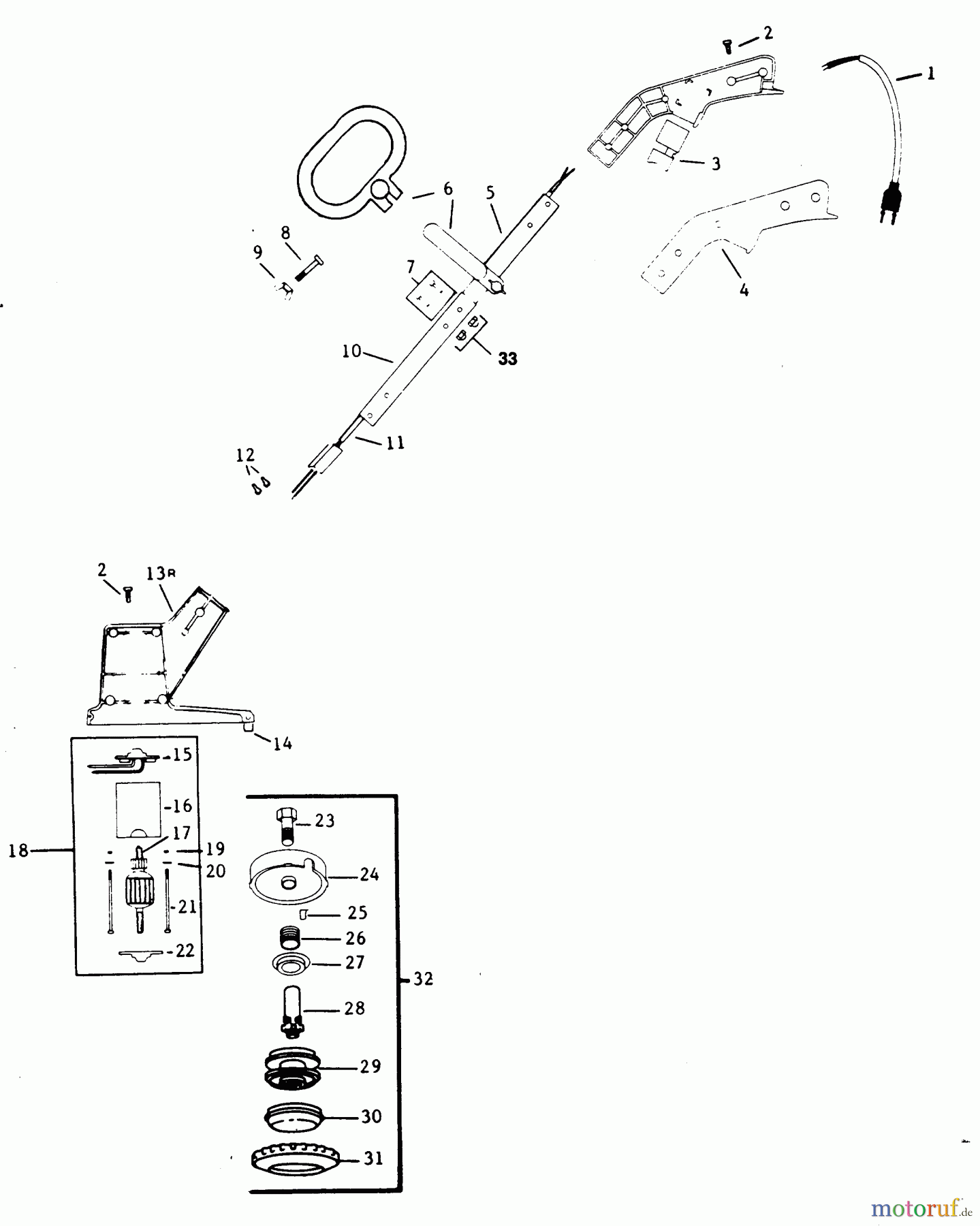 Poulan / Weed Eater Motorsensen, Trimmer 807-4 - Weed Eater Electric Trimmer TRIMMER ASSEMBLY