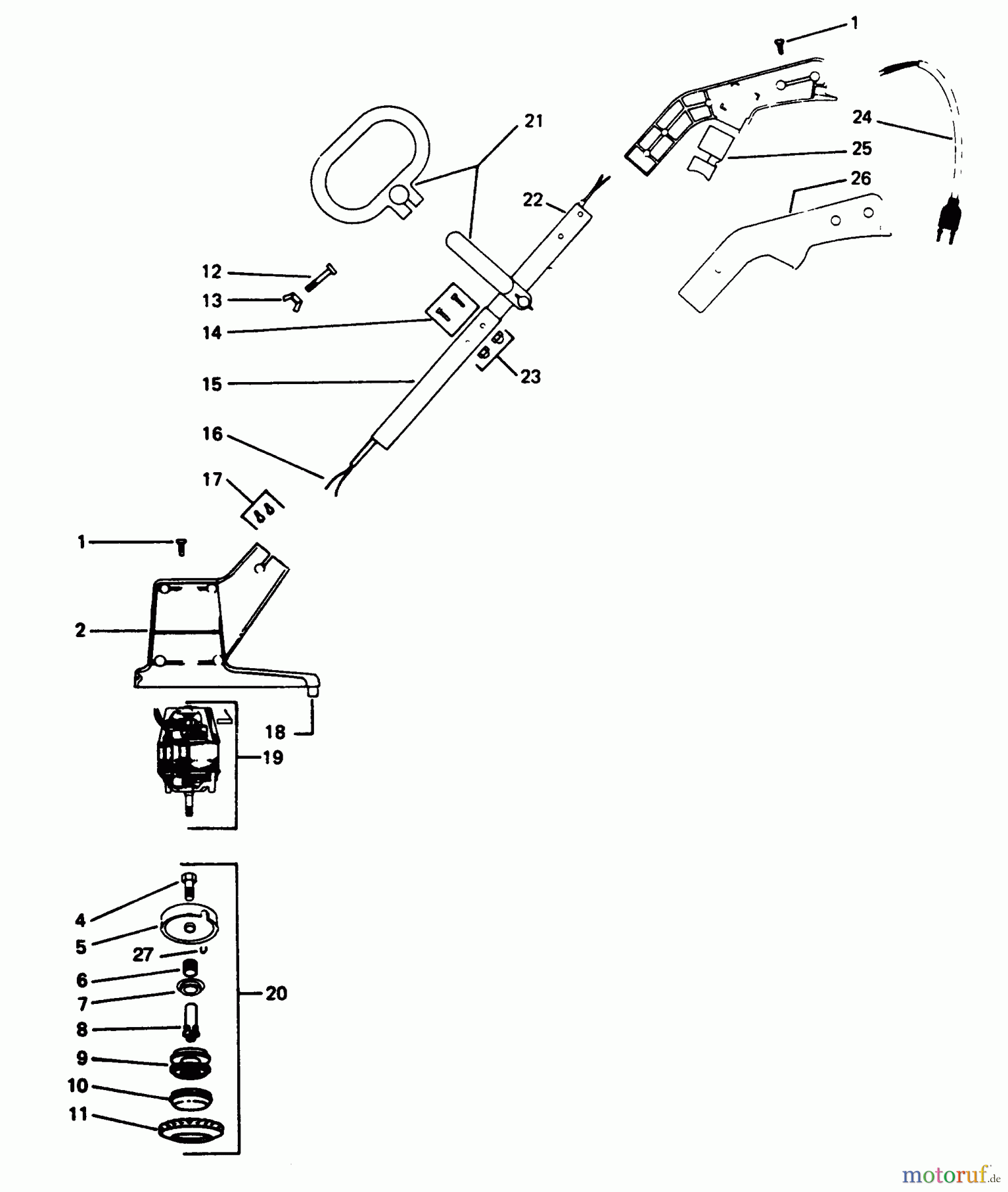 Poulan / Weed Eater Motorsensen, Trimmer 807-8 - Weed Eater Electric Trimmer TRIMMER ASSEMBLY