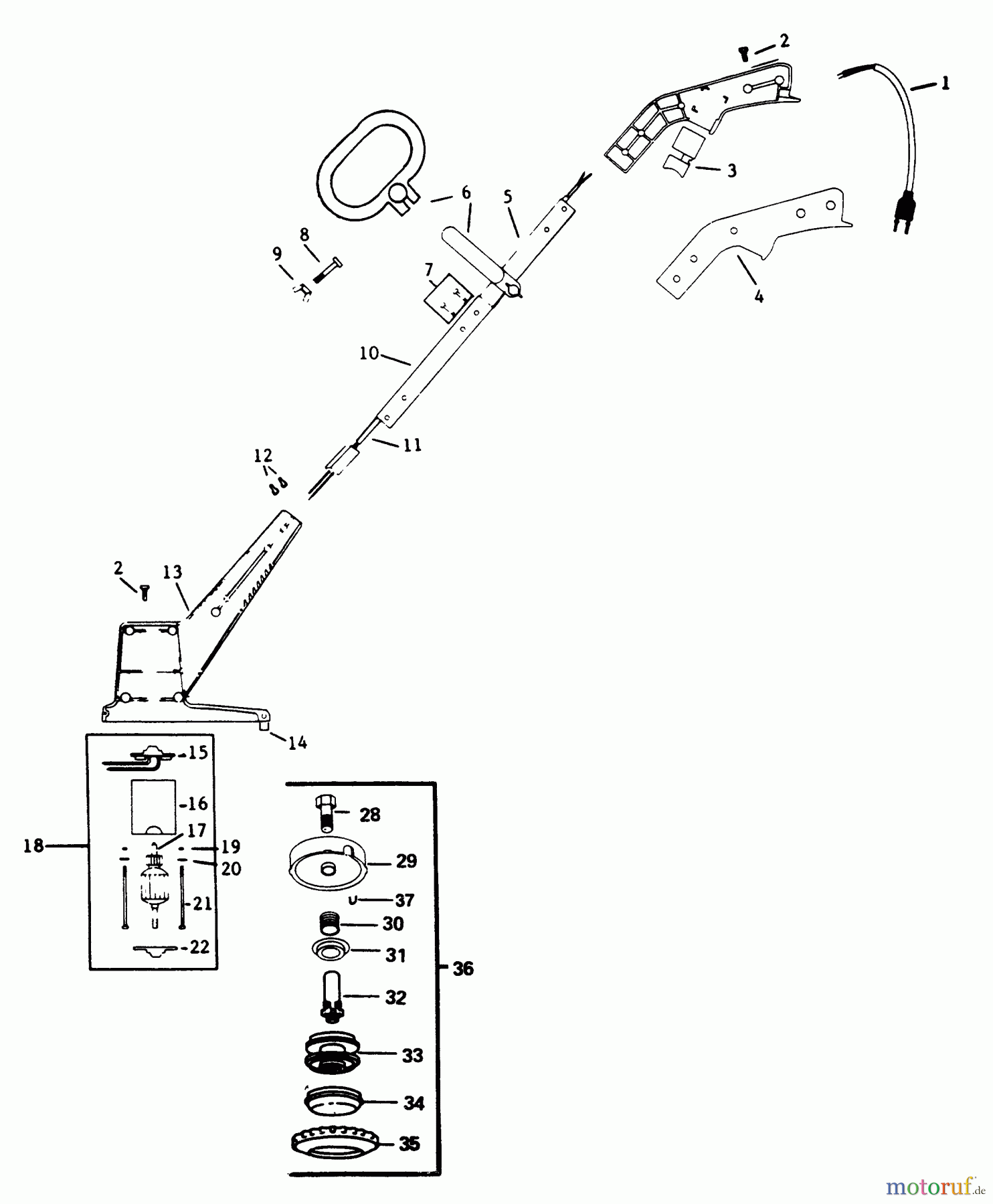 Poulan / Weed Eater Motorsensen, Trimmer 829 - Weed Eater Electric Trimmer TRIMMER ASSEMBLY