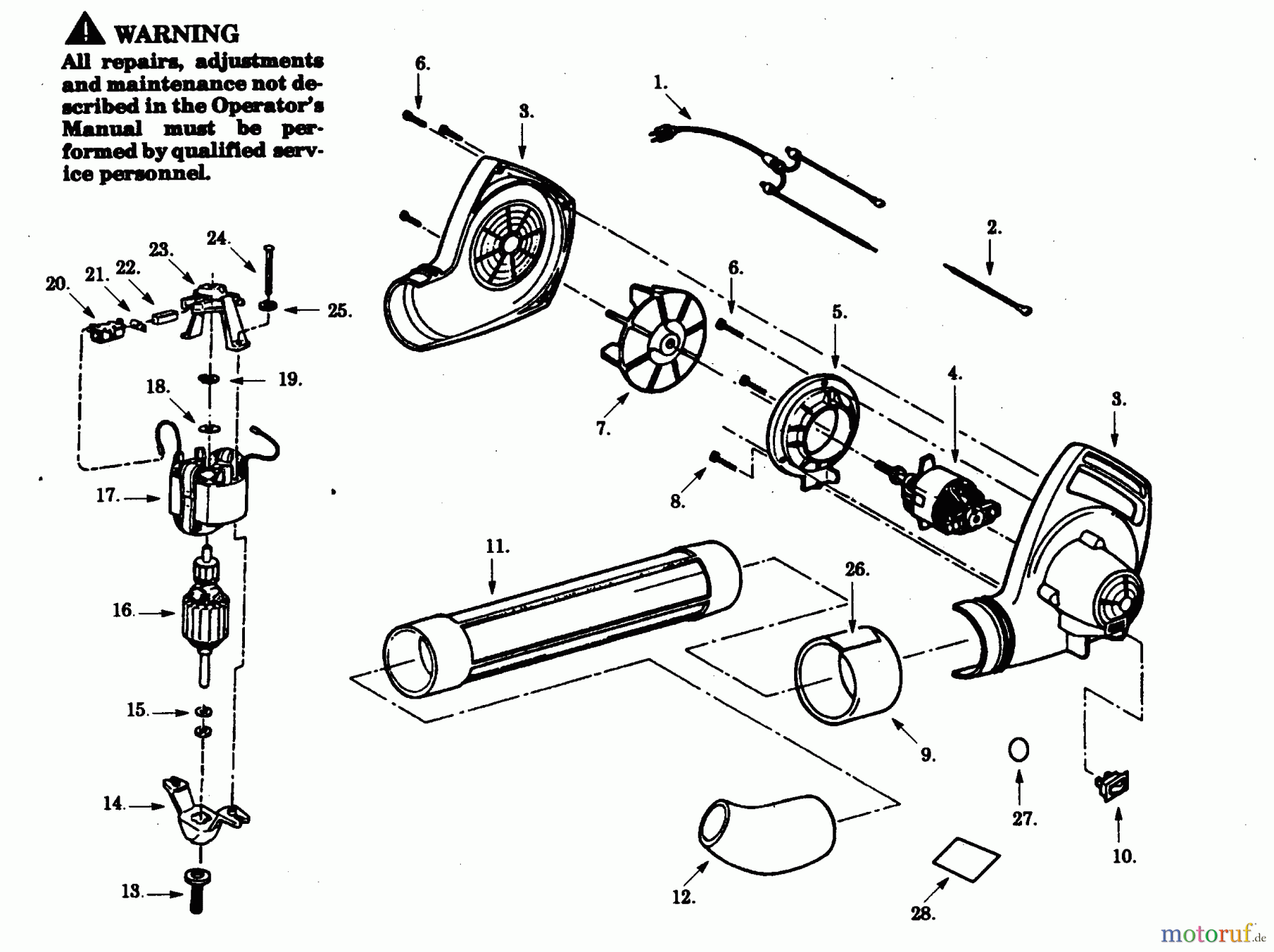 Poulan / Weed Eater Bläser / Sauger / Häcksler / Mulchgeräte PB80-00 - Paramount Electric Blower BLOWER ASSEMBLY