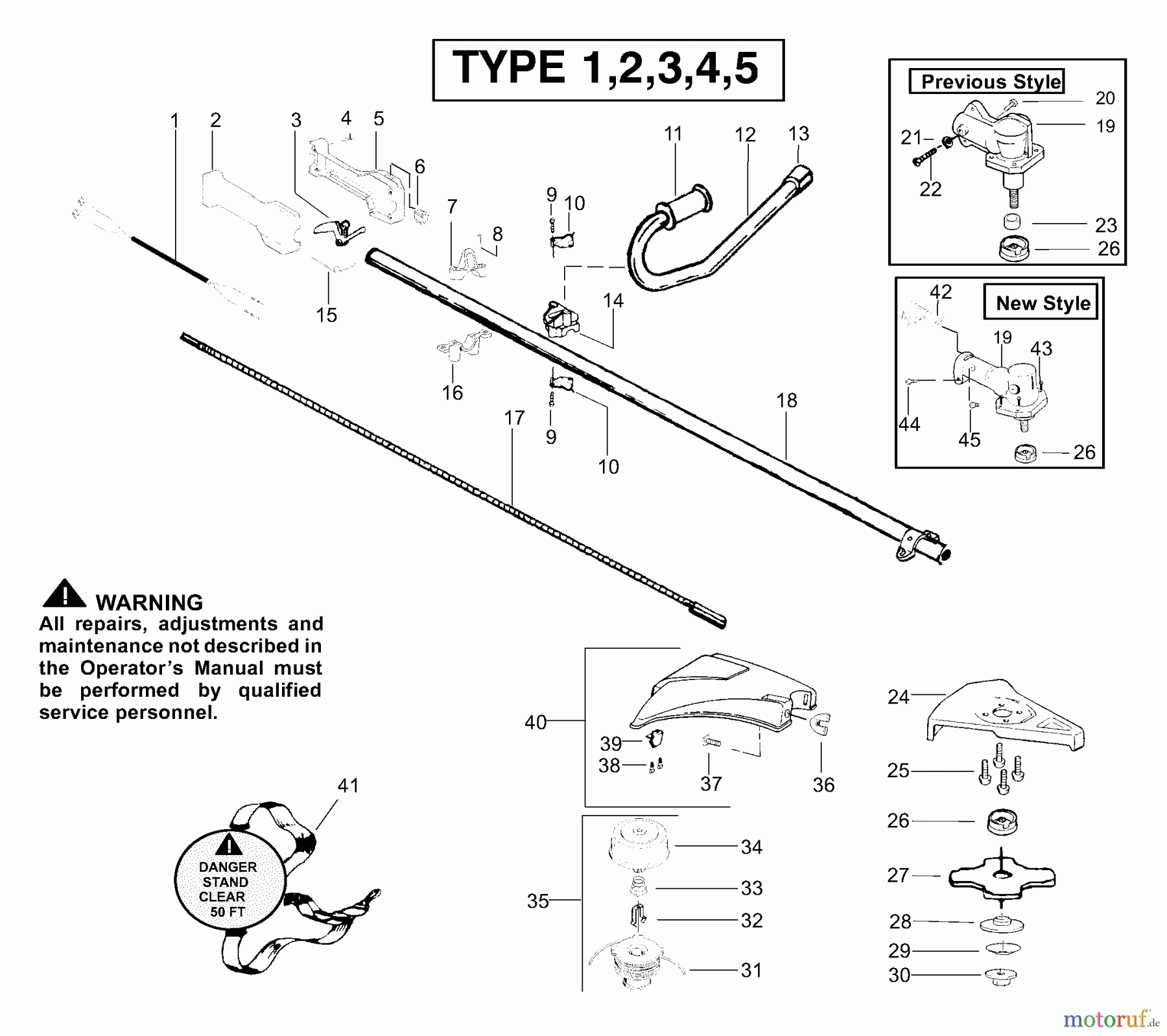 Poulan / Weed Eater Motorsensen, Trimmer BC2400 (Type 1) - Weed Eater String Trimmer Handle & Shaft Assembly