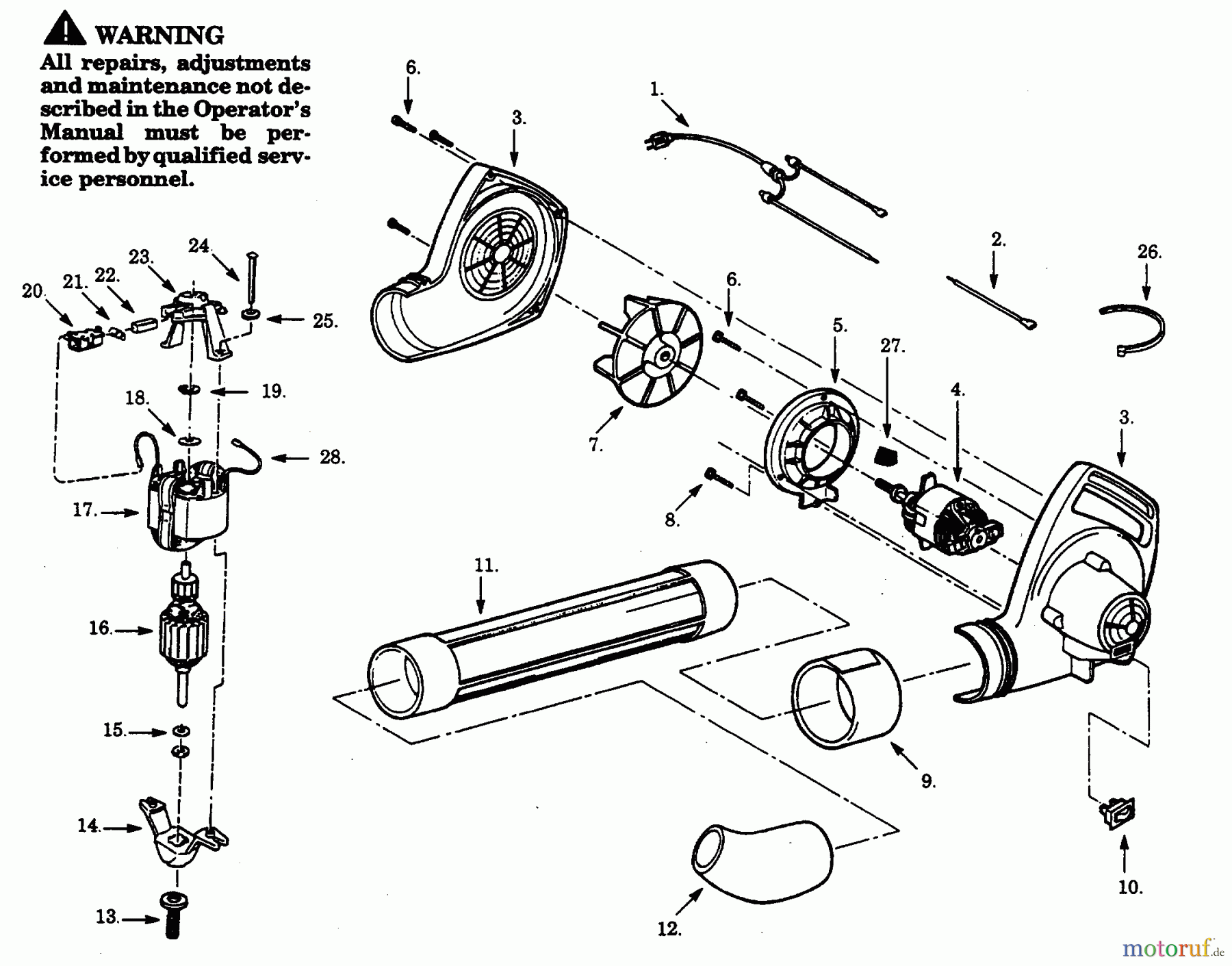 Poulan / Weed Eater Bläser / Sauger / Häcksler / Mulchgeräte PB80C-00 - Paramount Electric Blower BLOWER ASSEMBLY