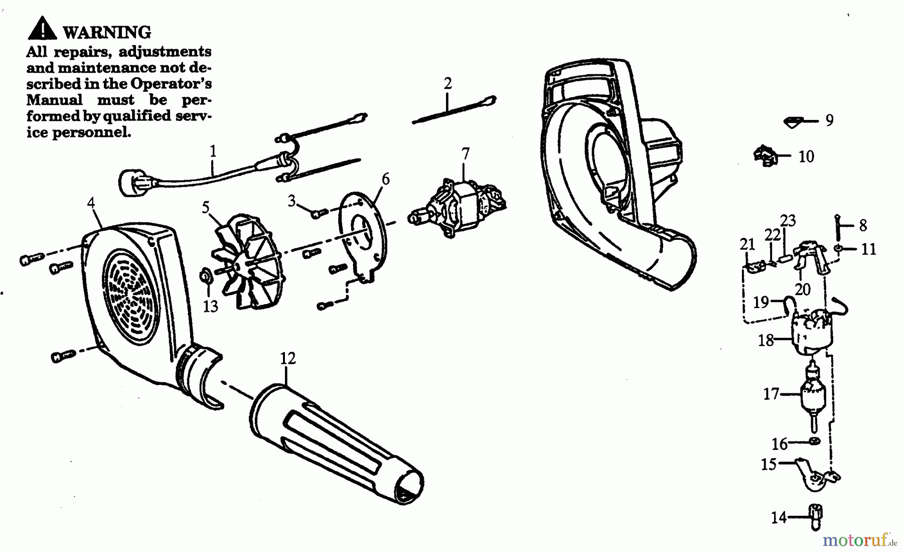 Poulan / Weed Eater Bläser / Sauger / Häcksler / Mulchgeräte PB90C-00 - Paramount Electric Blower BLOWER ASSEMBLY