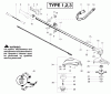 Poulan / Weed Eater BC2500LE (Type 1) - Weed Eater String Trimmer Ersatzteile Handle & Driveshaft Assembly Type 1-3