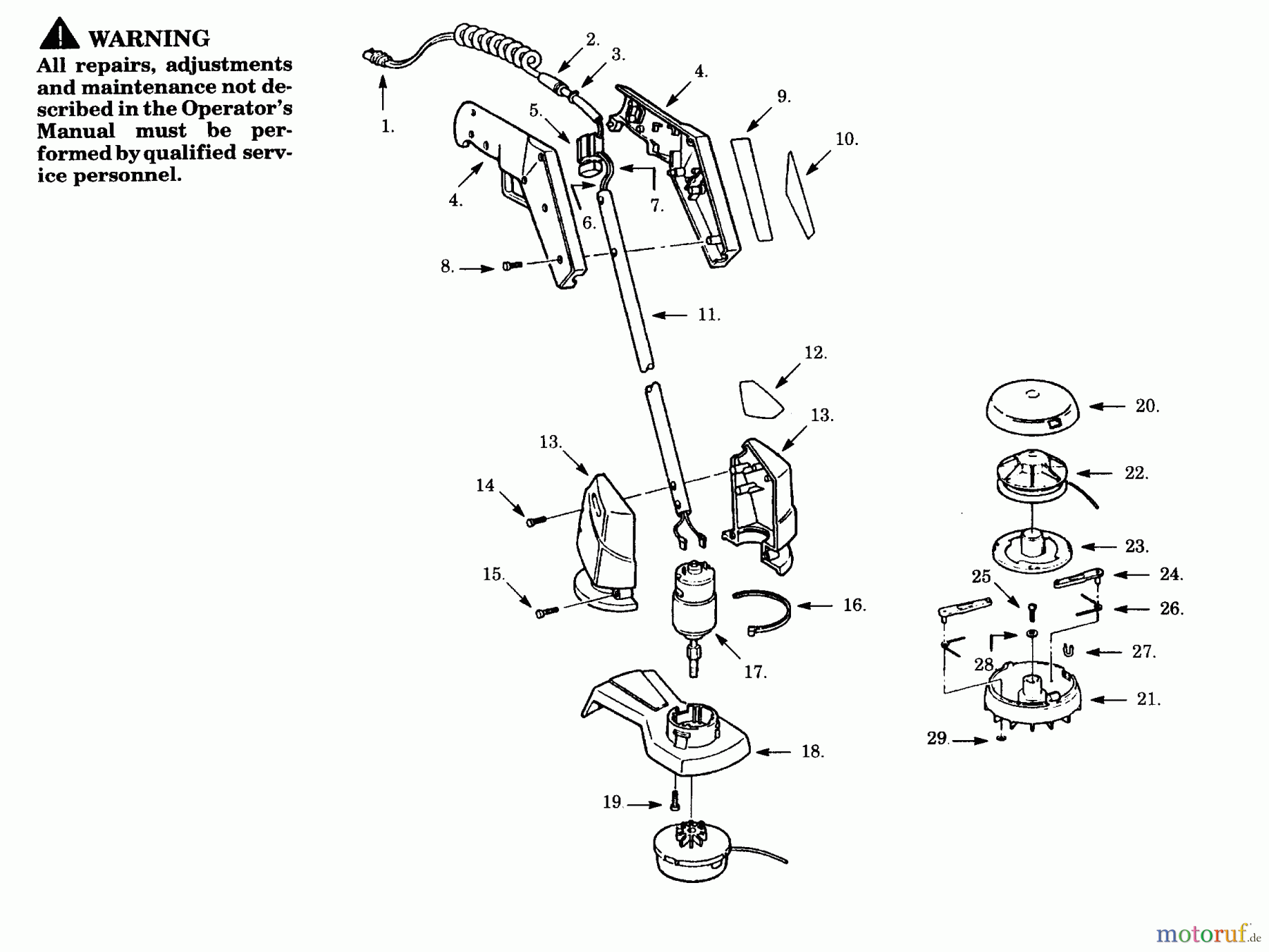  Poulan / Weed Eater Motorsensen, Trimmer CT96 - Paramount Cordless Trimmer TRIMMER ASSEMBLY