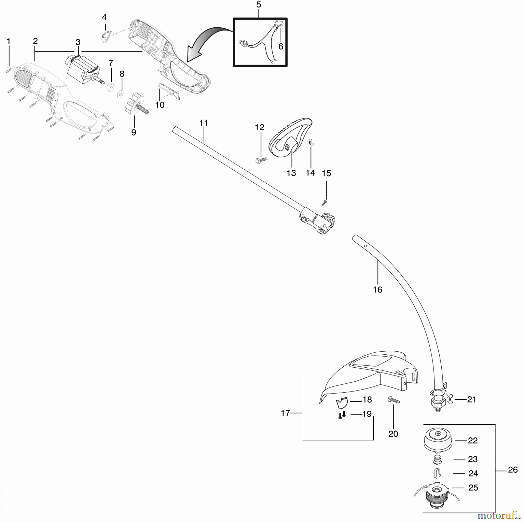 Poulan / Weed Eater Motorsensen, Trimmer ESB17 - Weed Eater Electric Trimmer Electric Trimmer Assembly